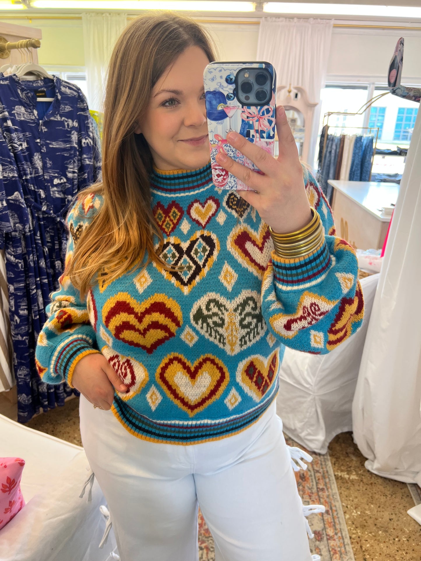 Blue Heart Short Sweater