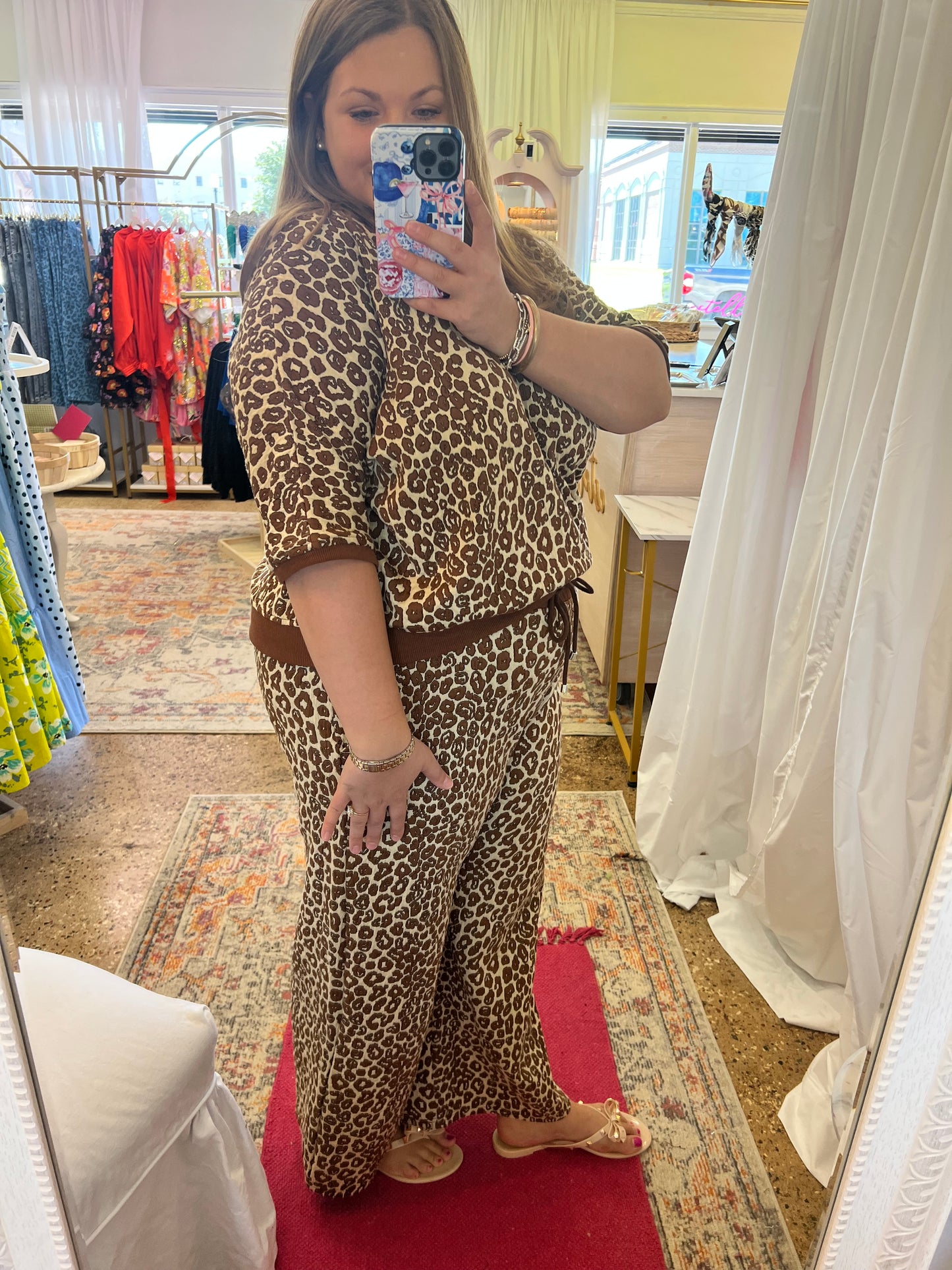 Leopard Knit Pant Set