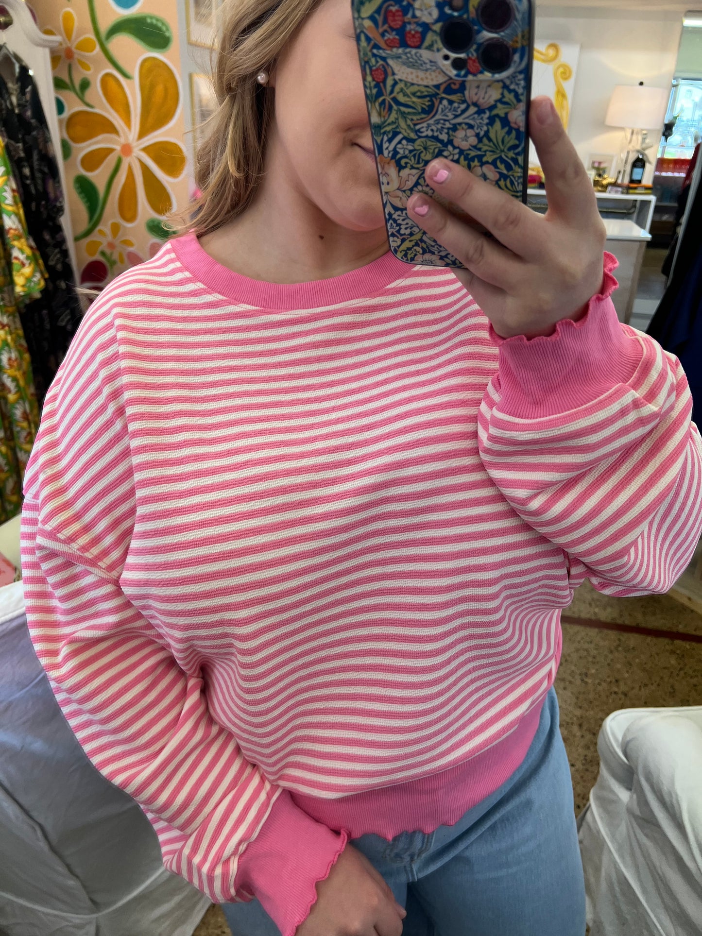 Pink Stripe Casual Top
