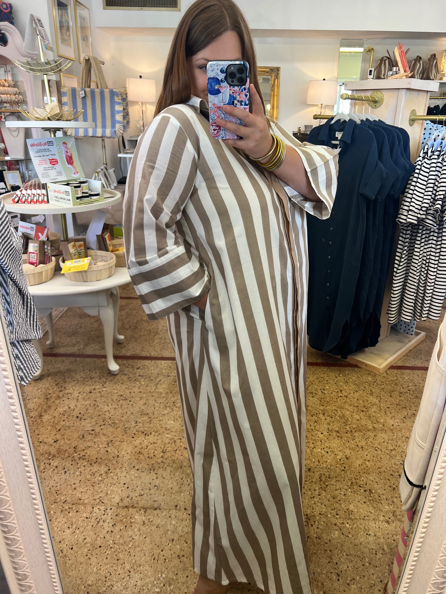 Khaki Stripe Cabana Dress