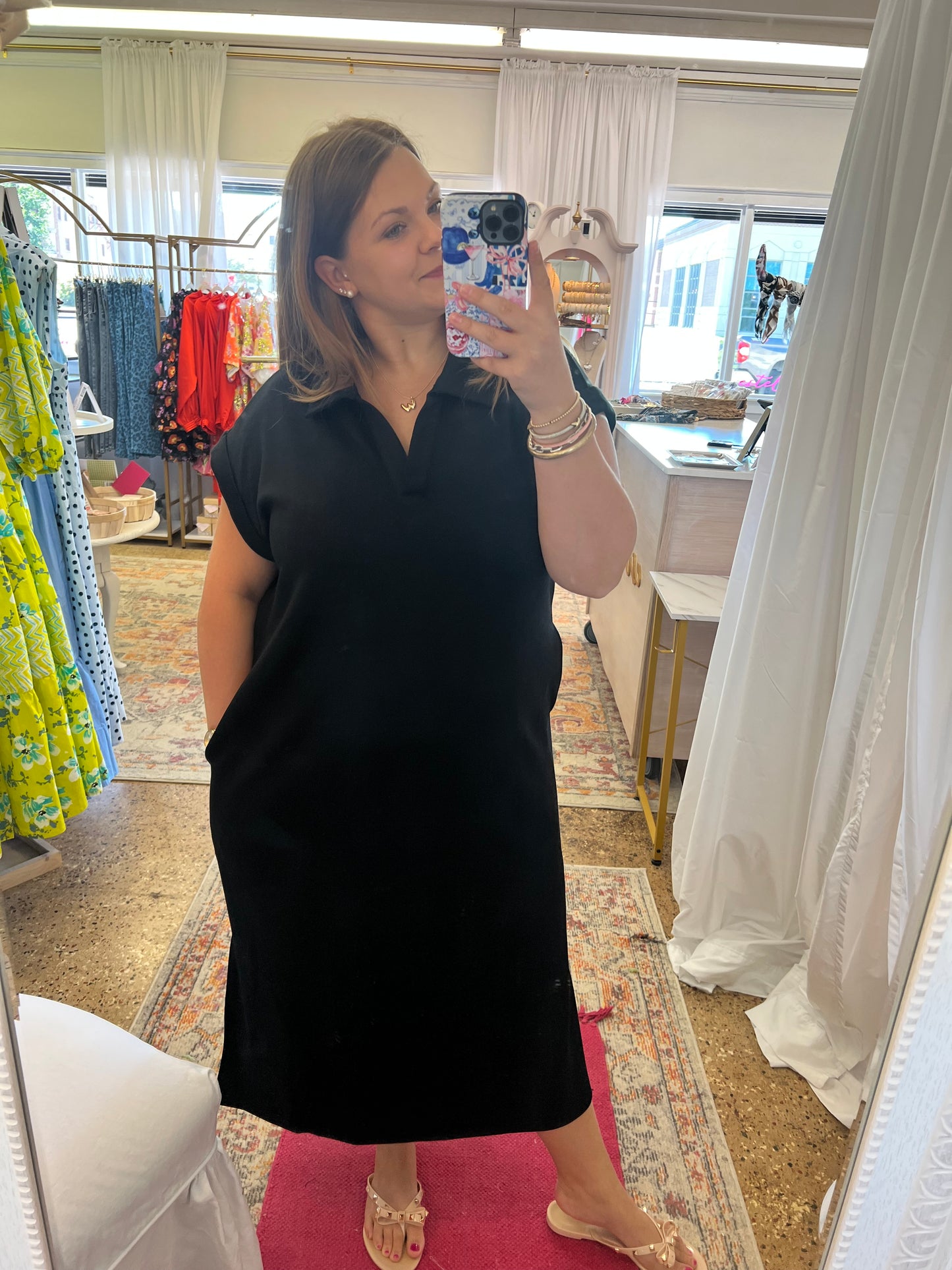 Modal collared Midi Dress