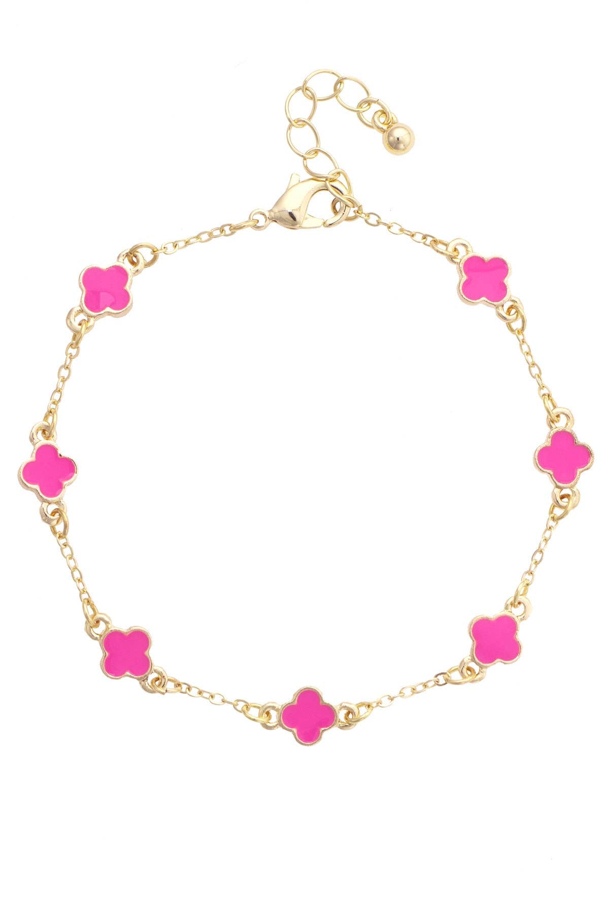 Margaret Pink Clover Bracelet
