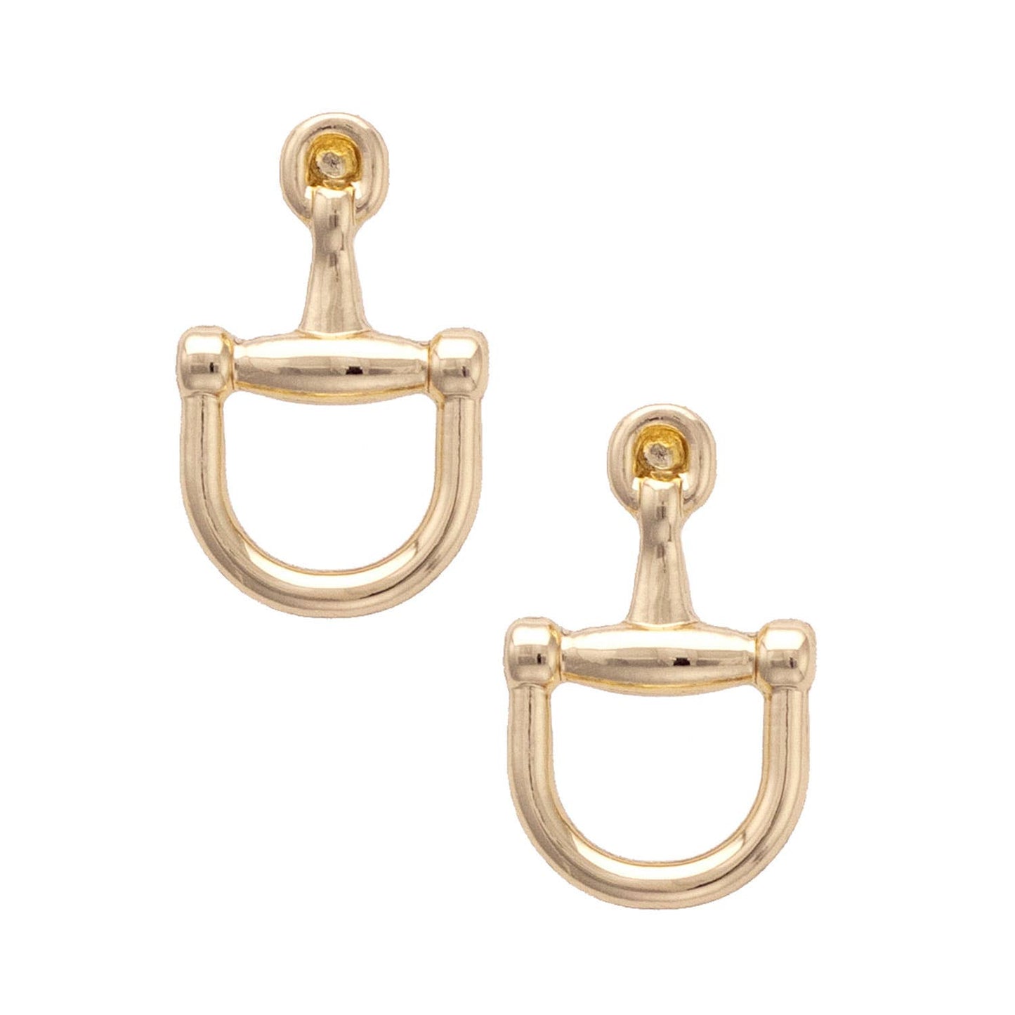 Cinnamon Horsebit Earrings in Shiny Gold