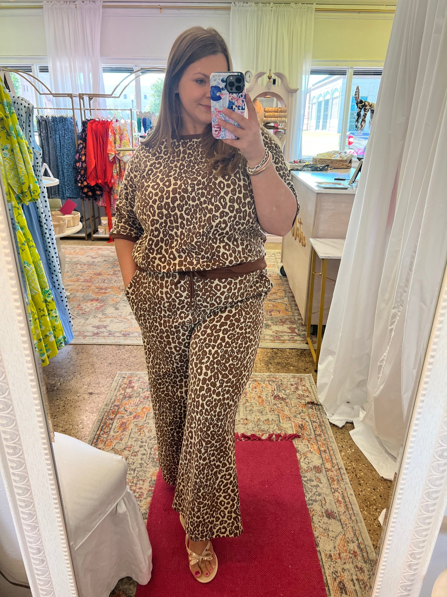 Leopard Knit Pant Set