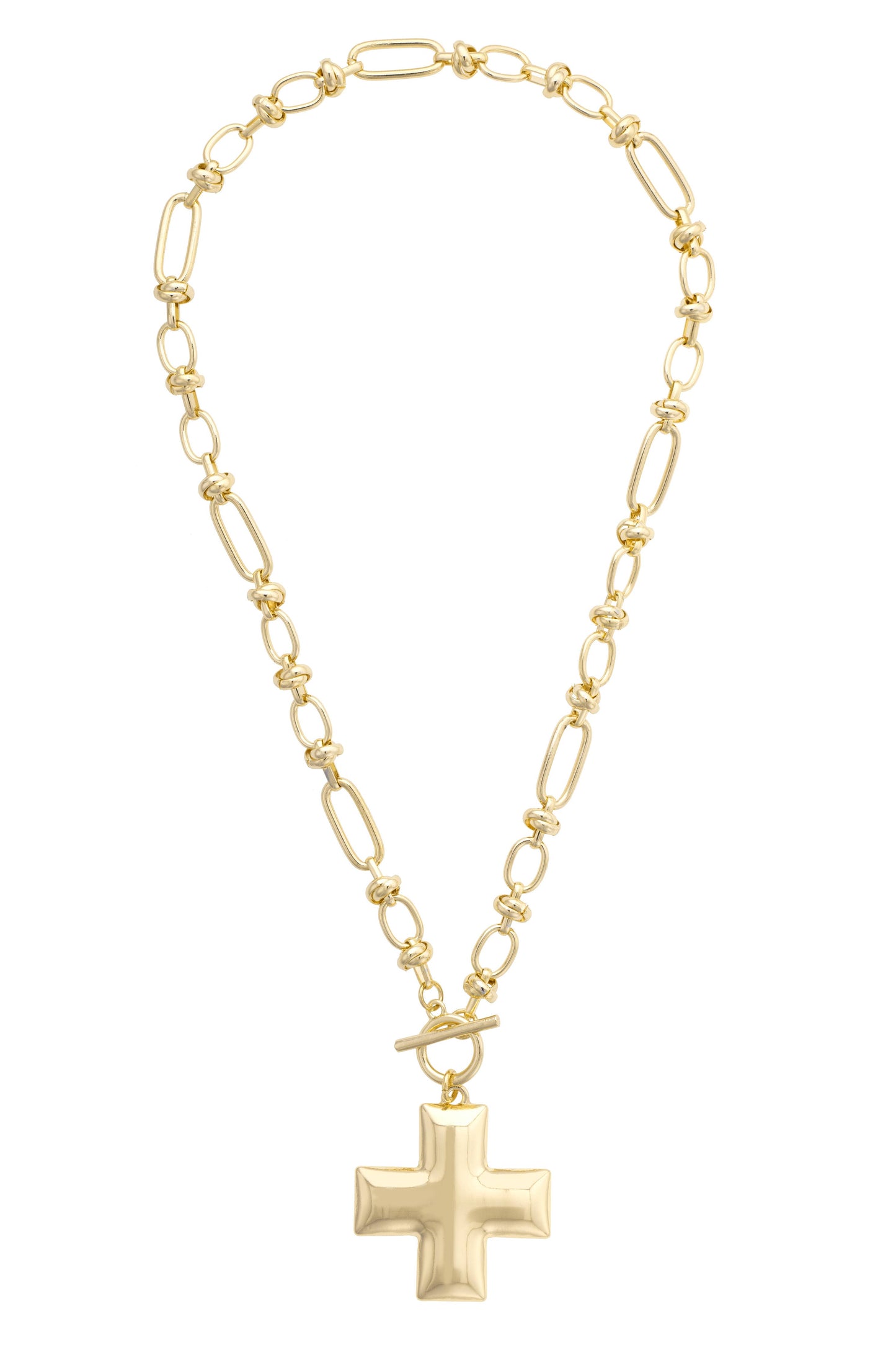 Macy Square Cross Toggle Necklace