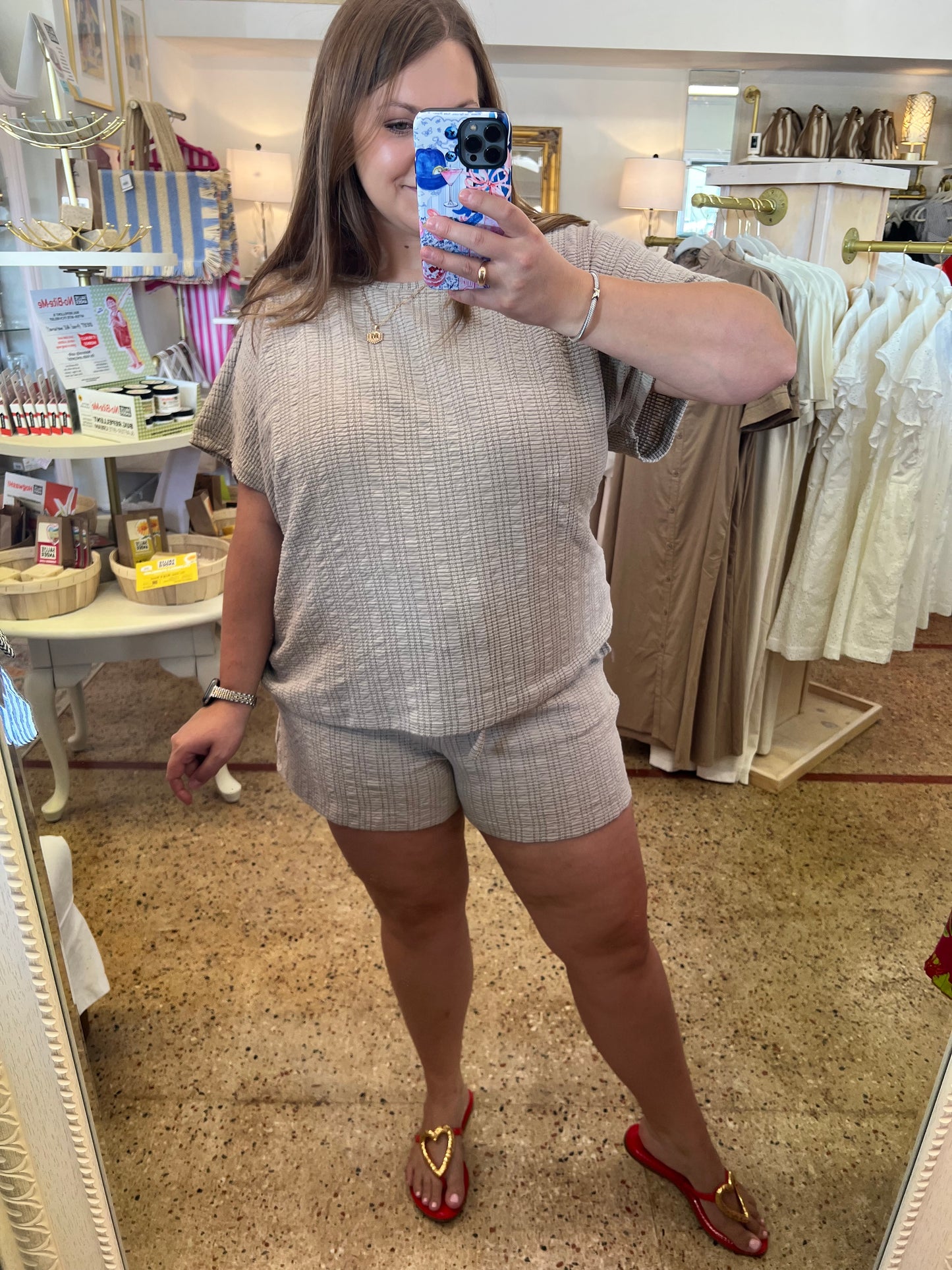 Mocha Knit top and Short Set