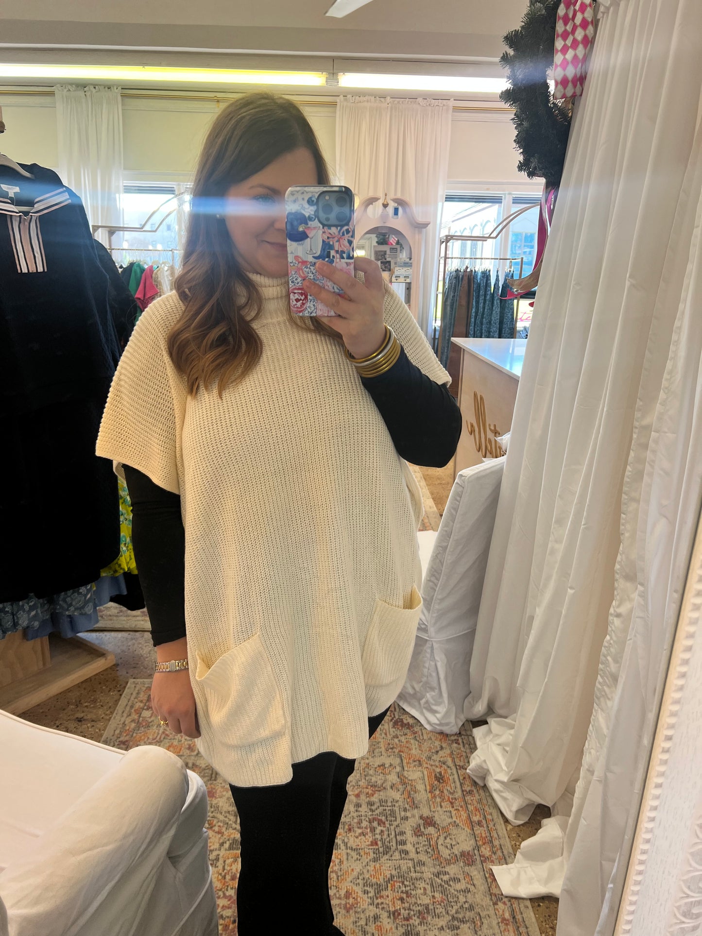 Oversized Cream Sweater Tunic