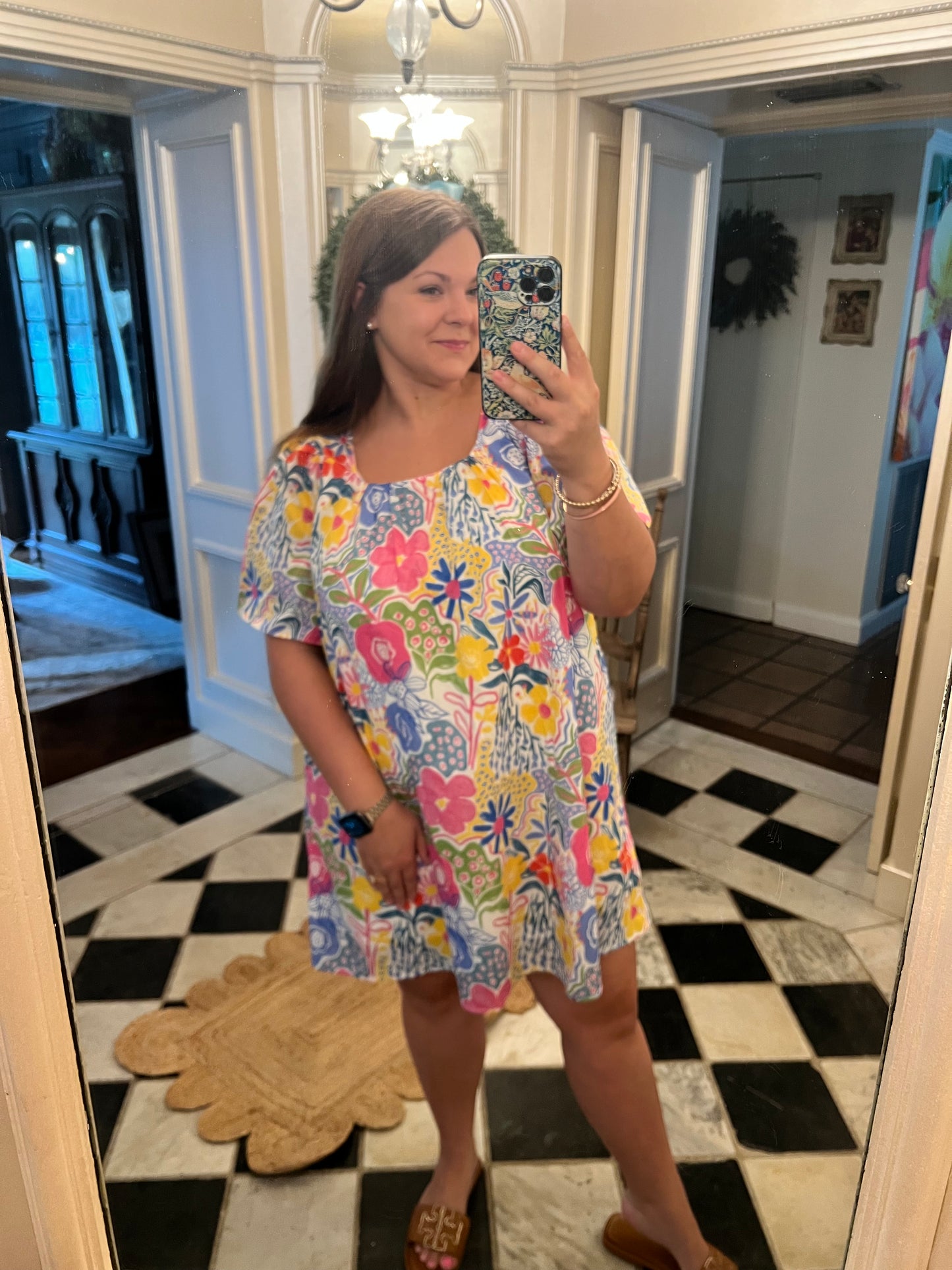 Floral Flutter Sleeve Mini Dress