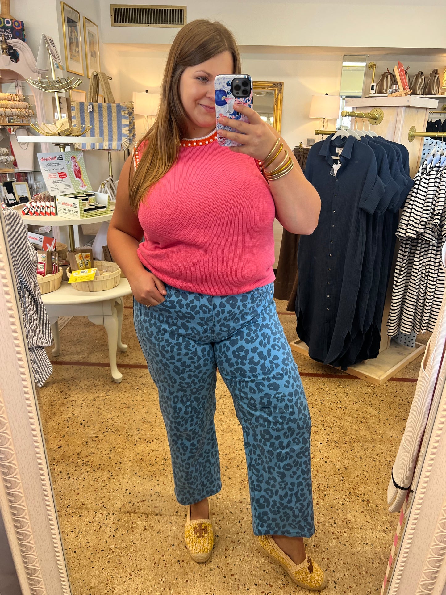 Royal Blue Leopard Jeans