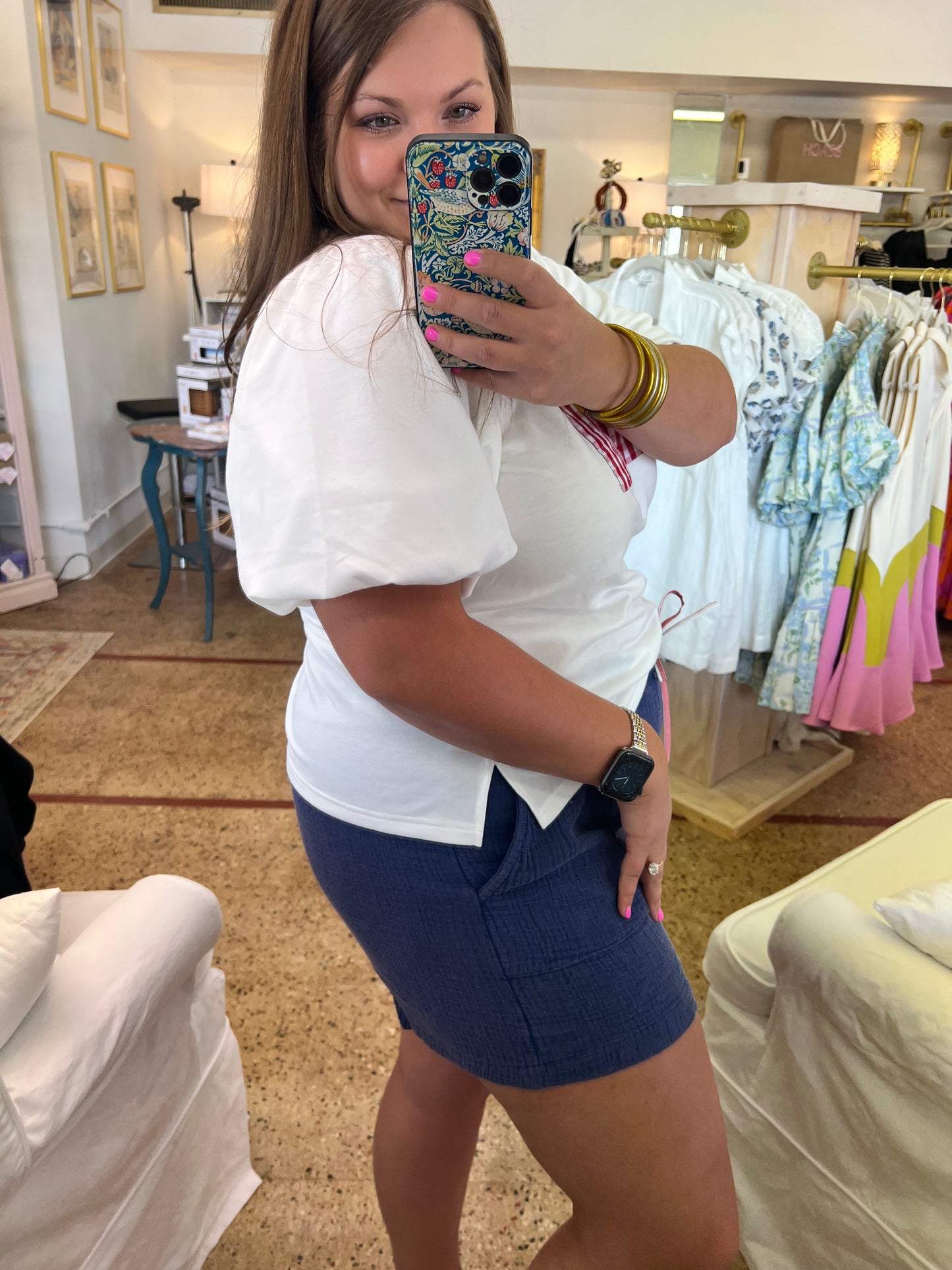 Washed Cotton Gauze Shorts