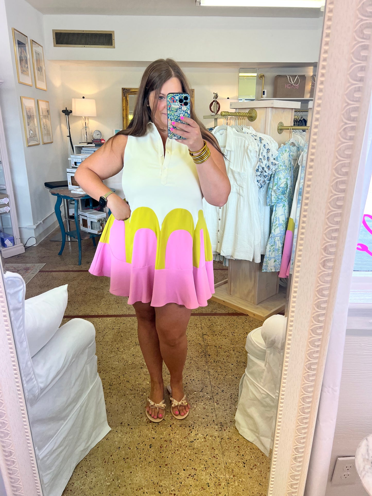 M-Arch Colorblock Polo Dress