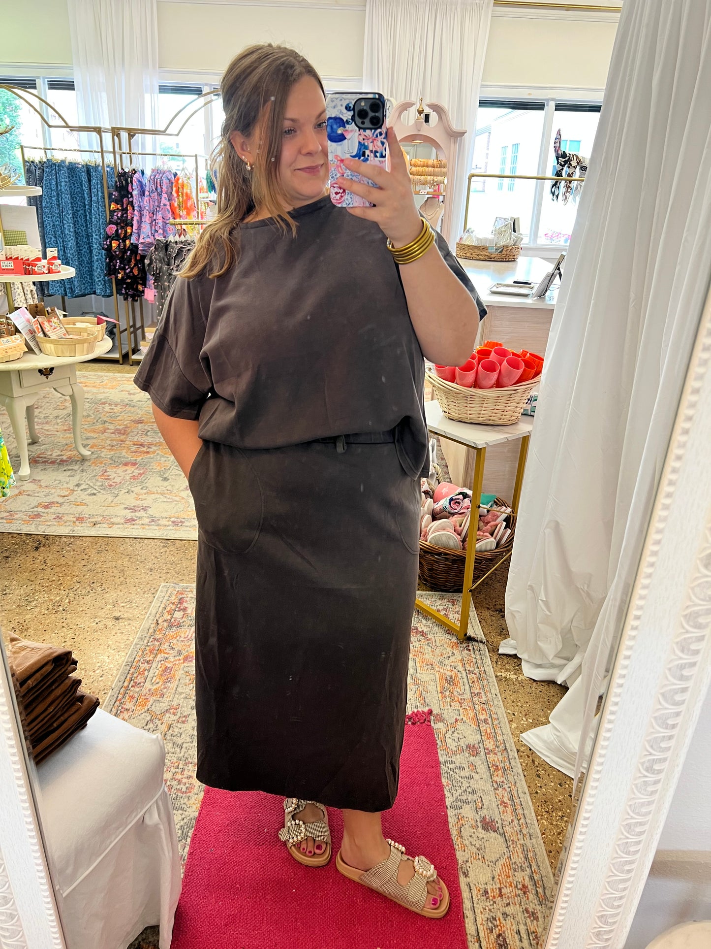 Washed Maxi Skirt Set