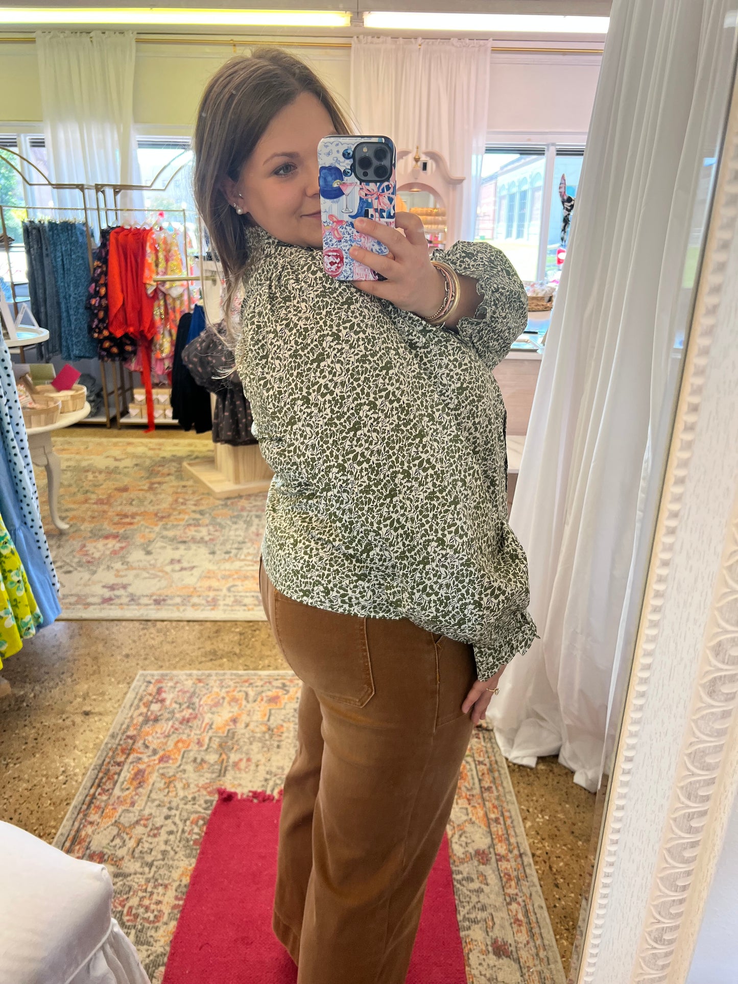 Ditsy Print Floral Blouse