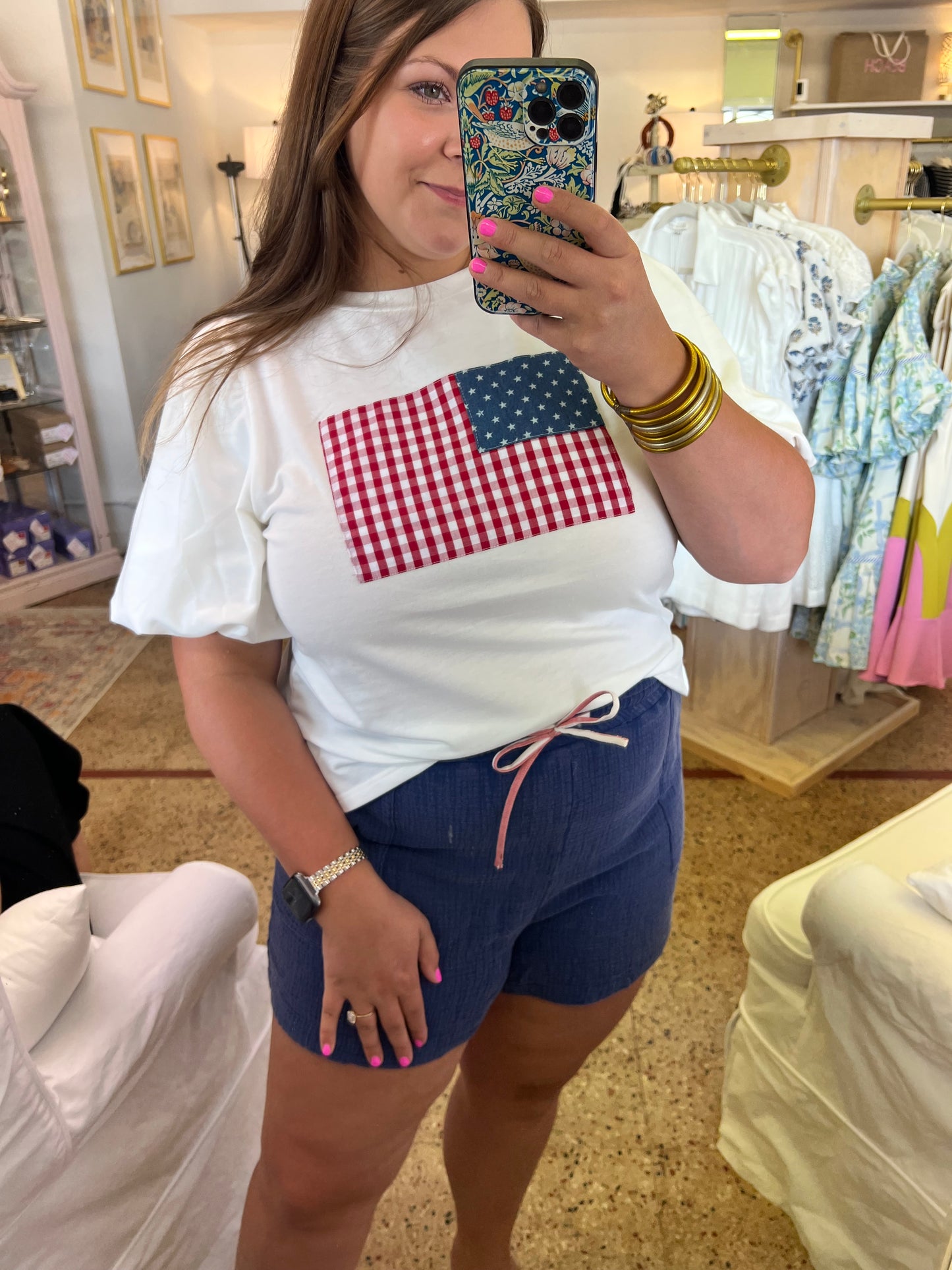 Washed Cotton Gauze Shorts