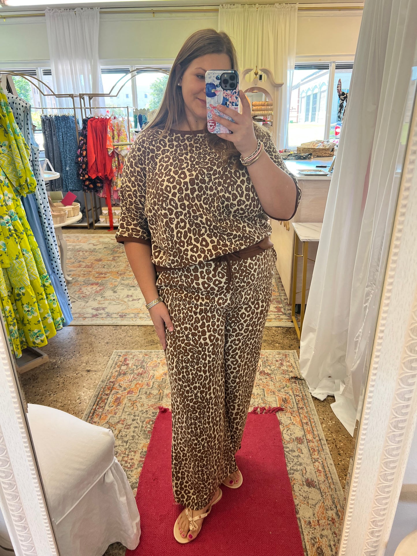 Leopard Knit Pant Set