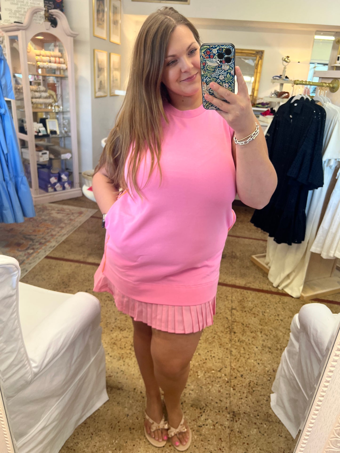 Solid Sleeveless Dress With Pockets
