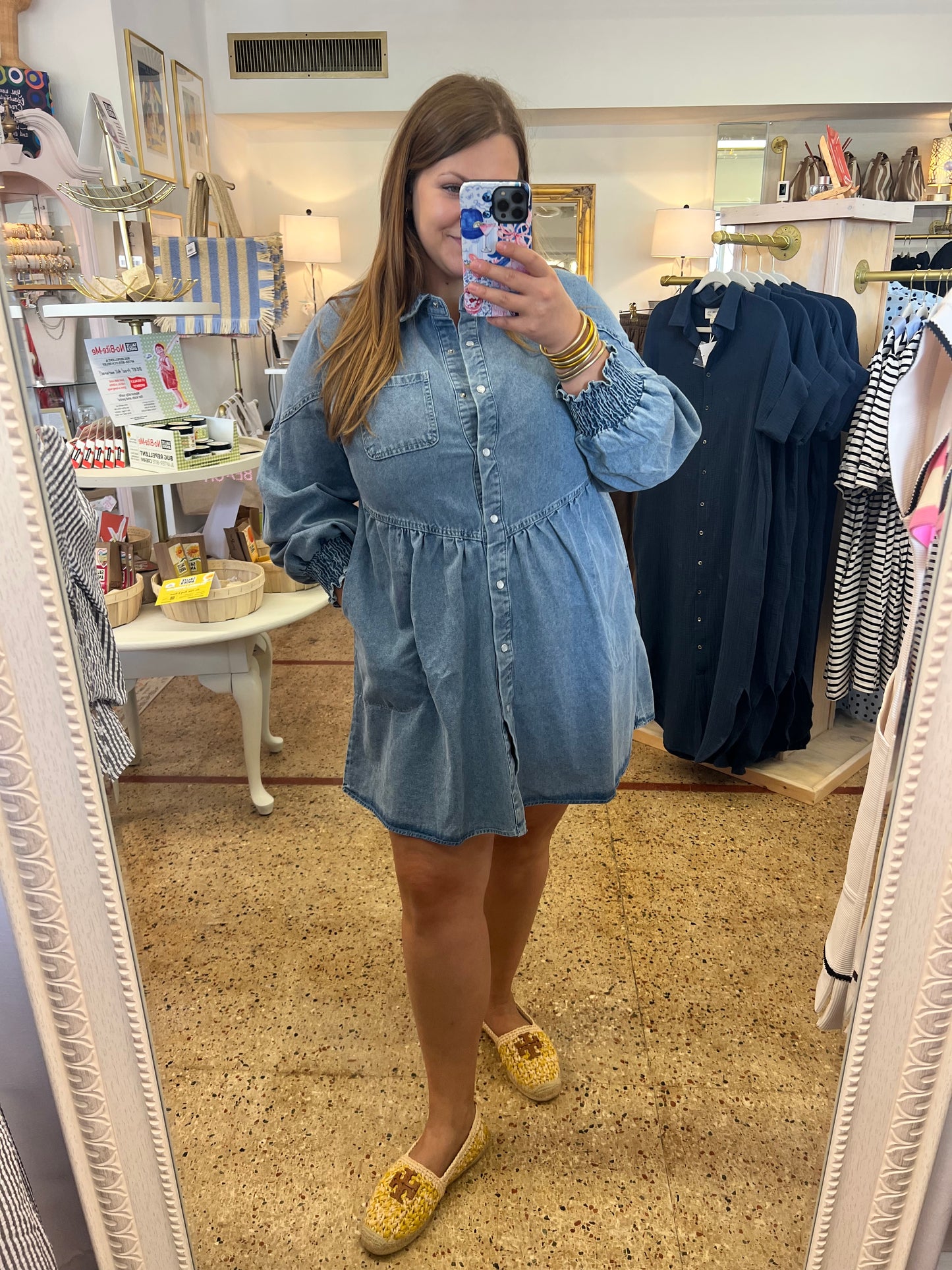 Flared Denim Mini Dress