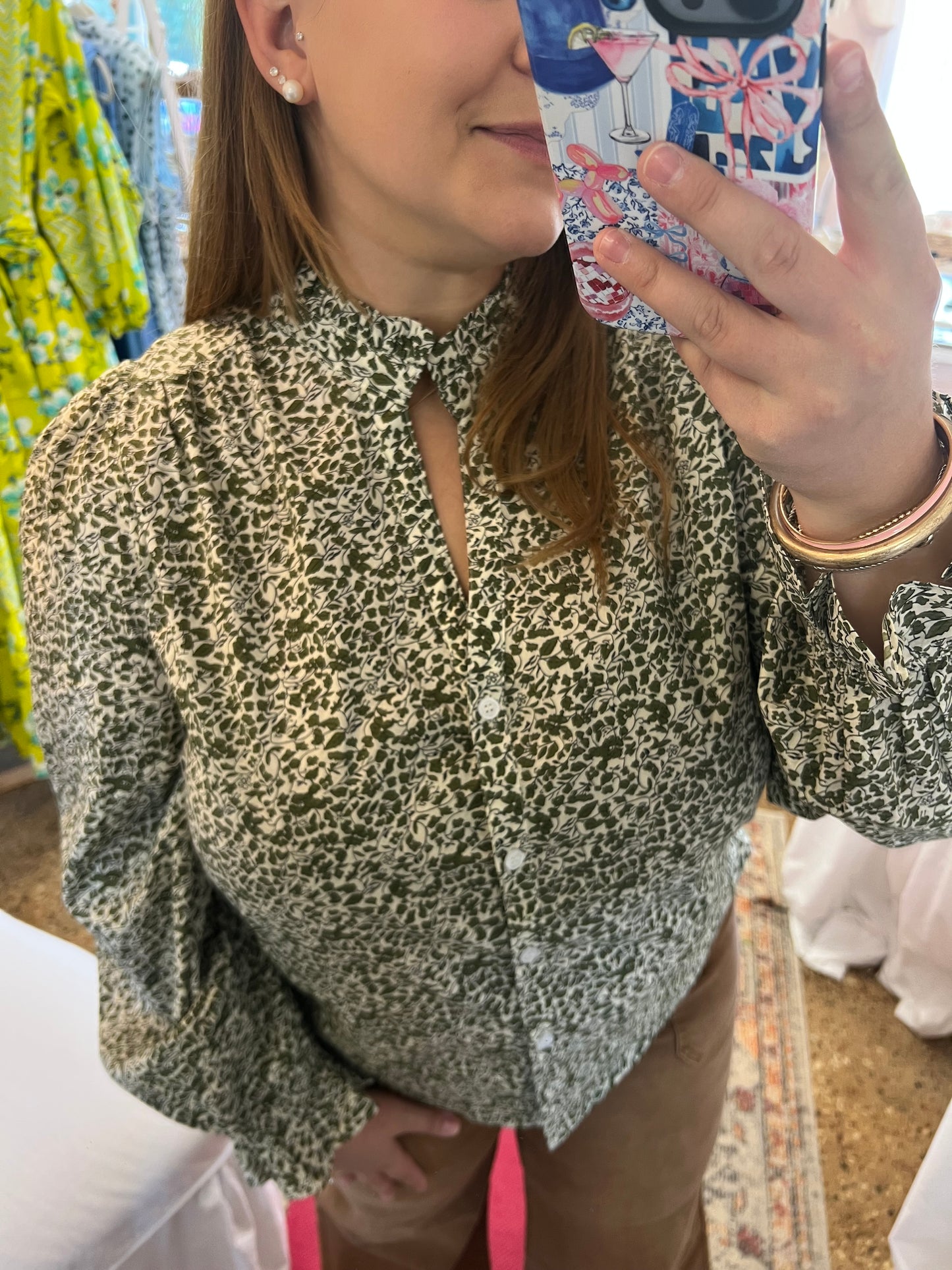 Ditsy Print Floral Blouse