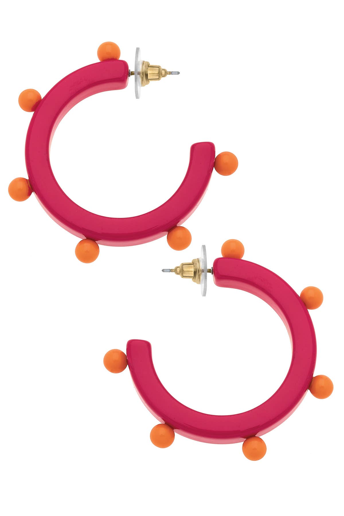 Olivia Studded Earrings: Fuchsia