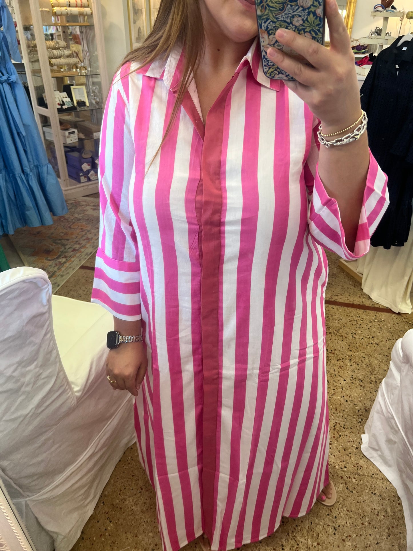 Pink Cabana Maxi Dress