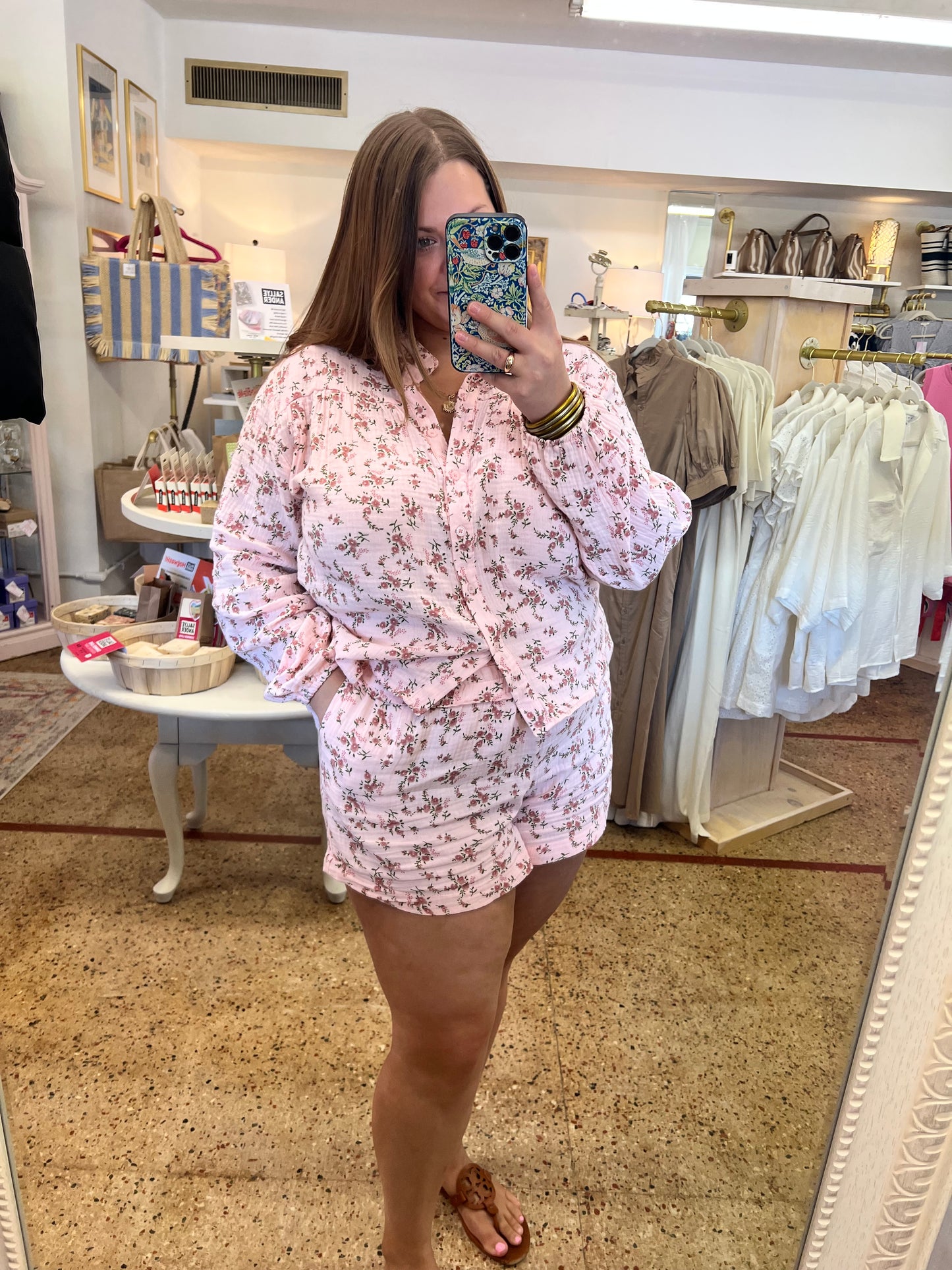 Floral Print Gauze Set