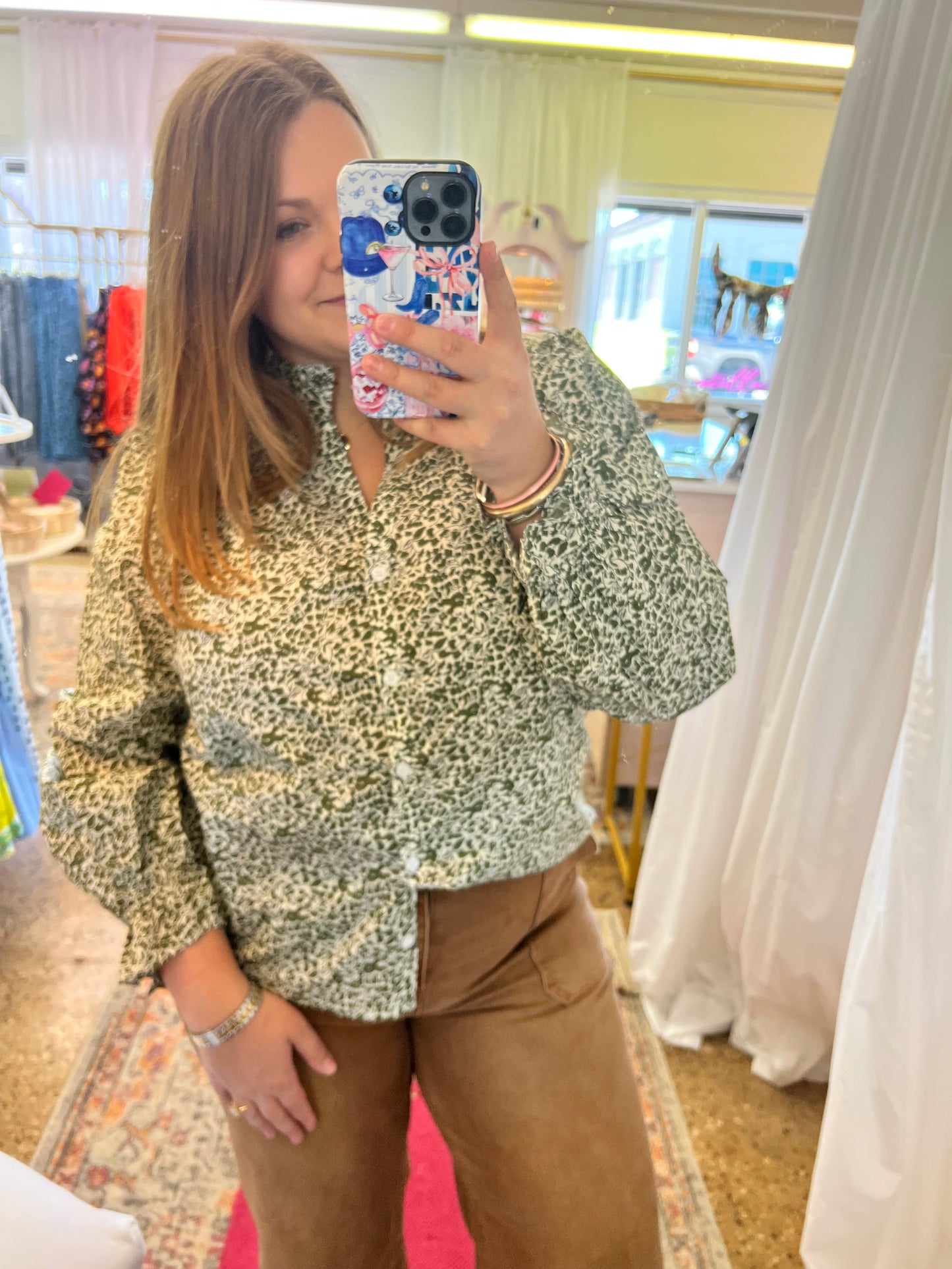 Ditsy Print Floral Blouse