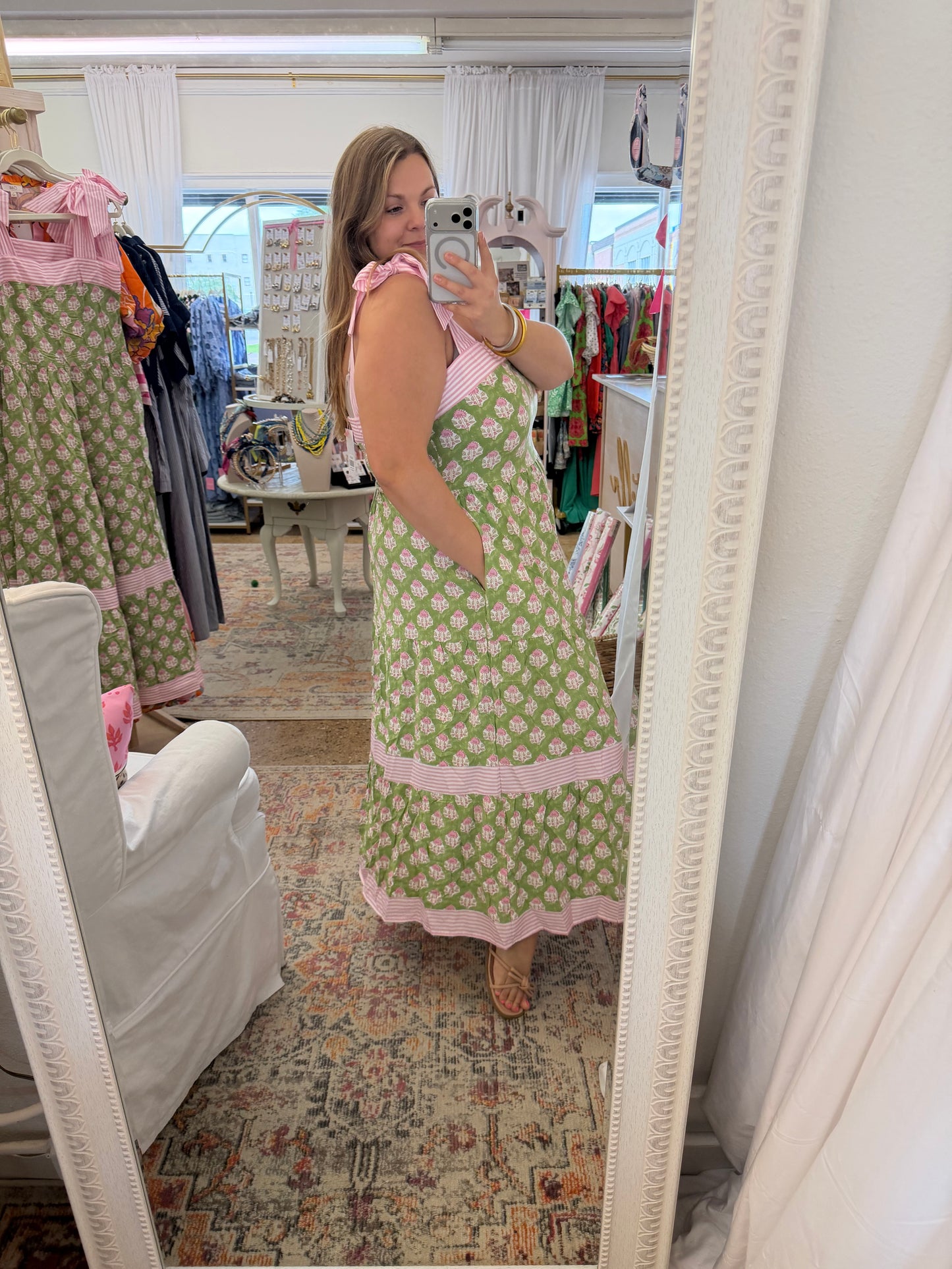 Floral Tie Strap Maxi Dress