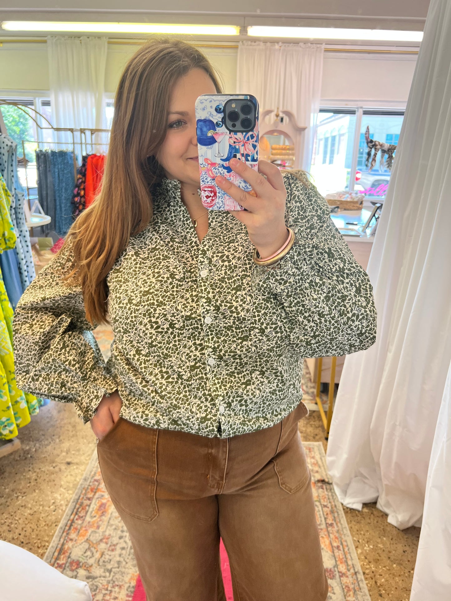 Ditsy Print Floral Blouse
