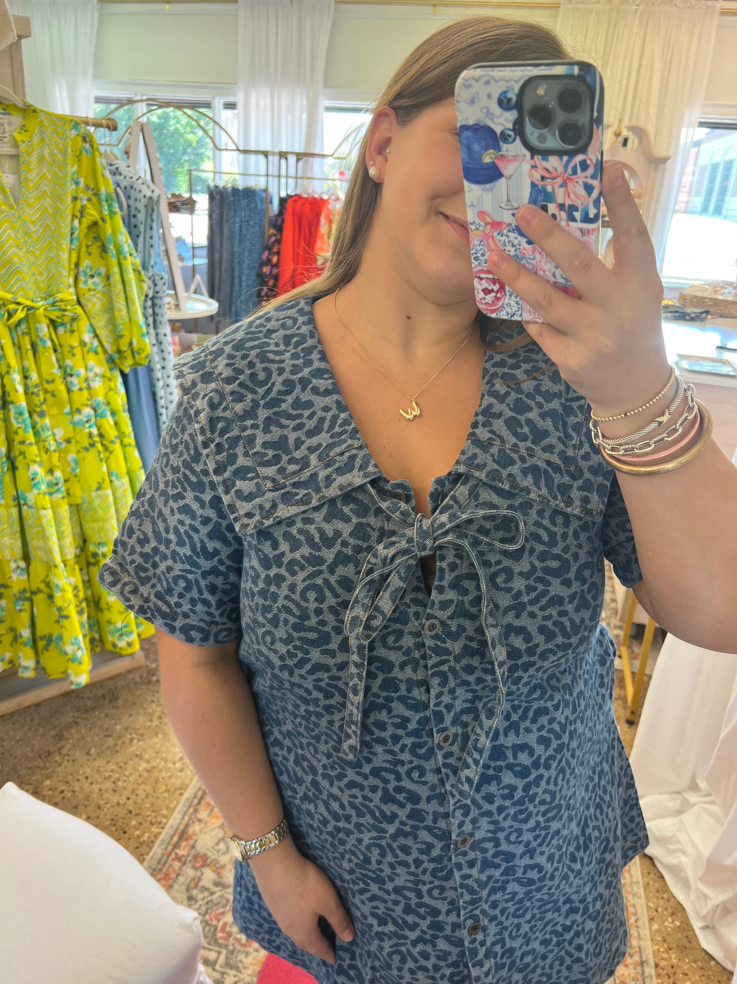 Denim Leopard Dress