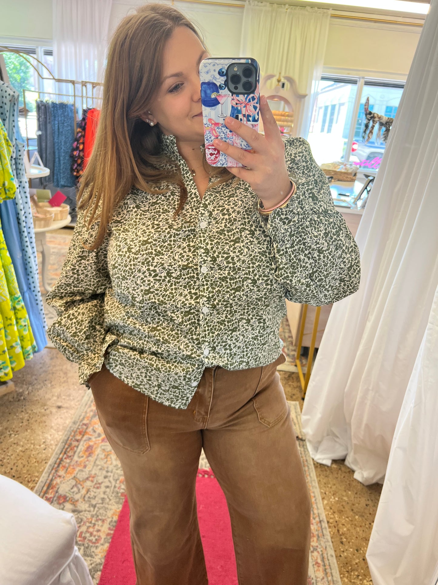 Ditsy Print Floral Blouse