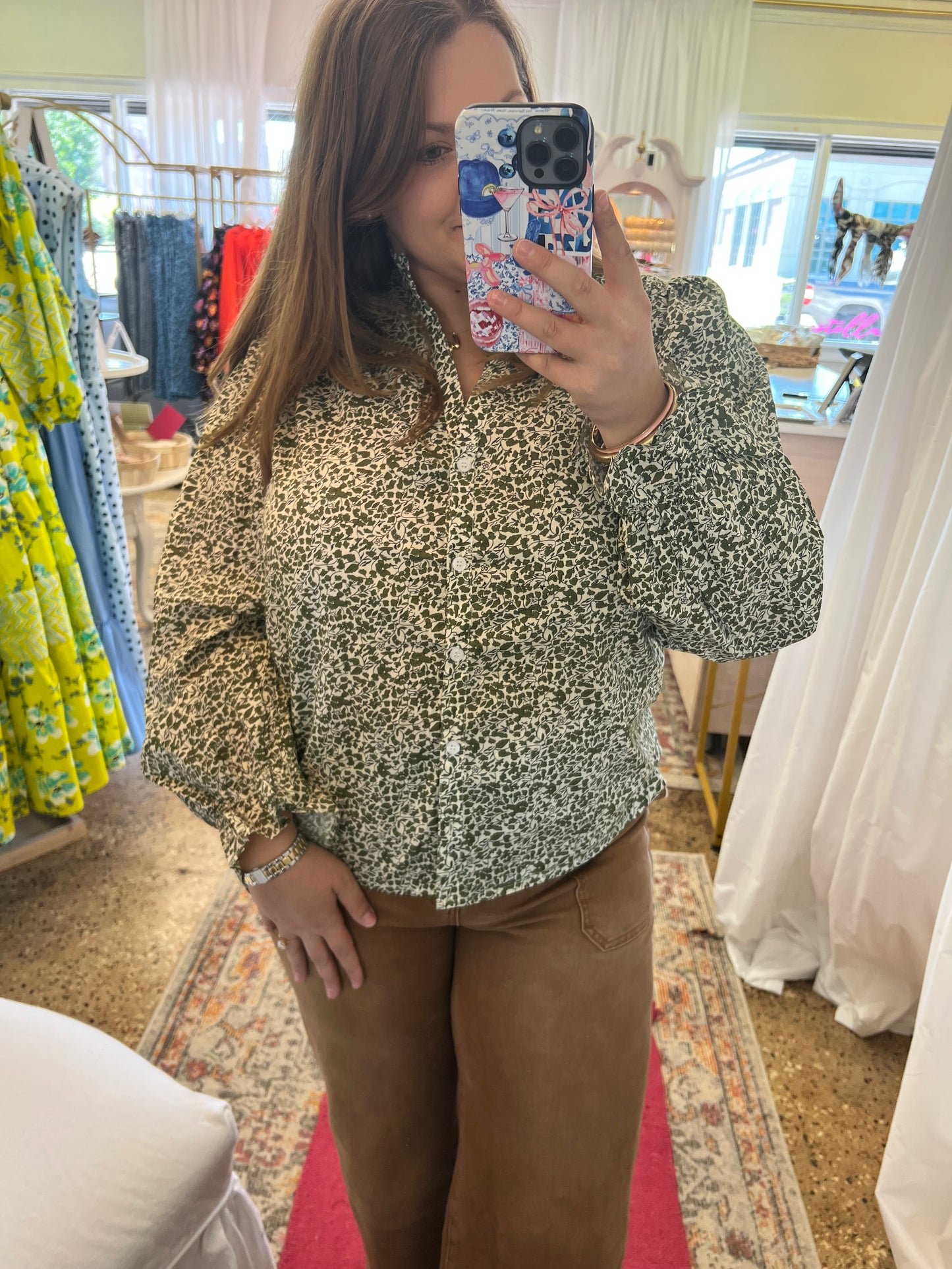 Ditsy Print Floral Blouse