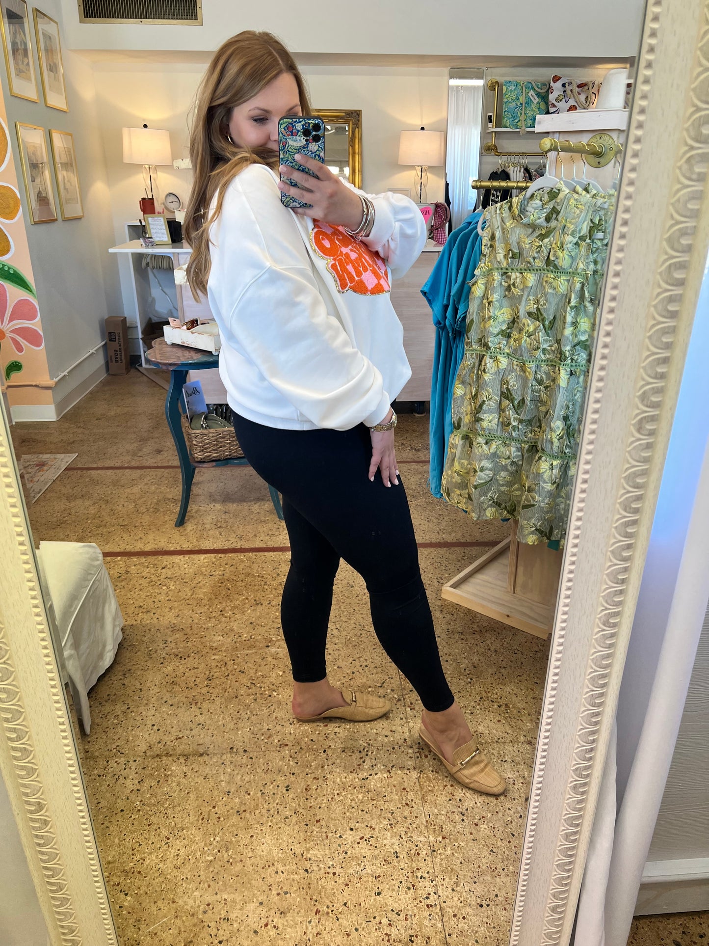 V Front Black Leggings