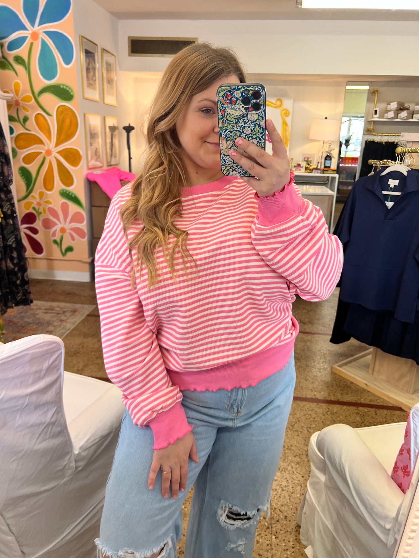 Pink Stripe Casual Top