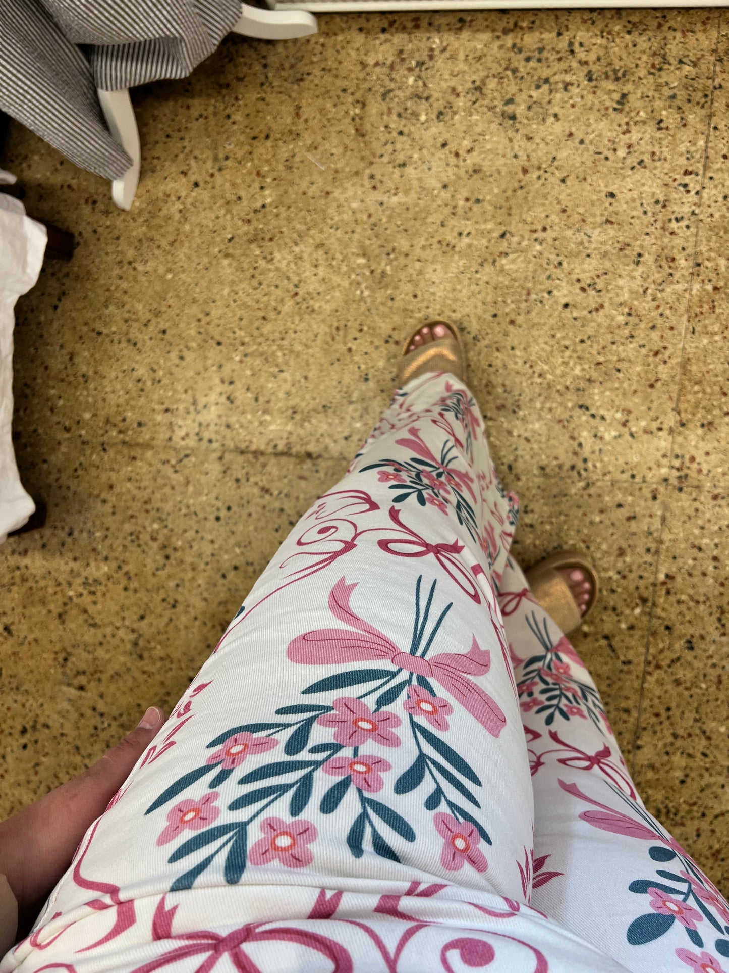 Flower Bow Print Jeans