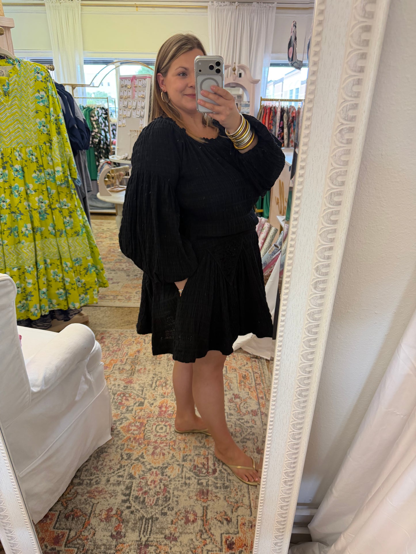 Woven Off Shoulder Mini Dress