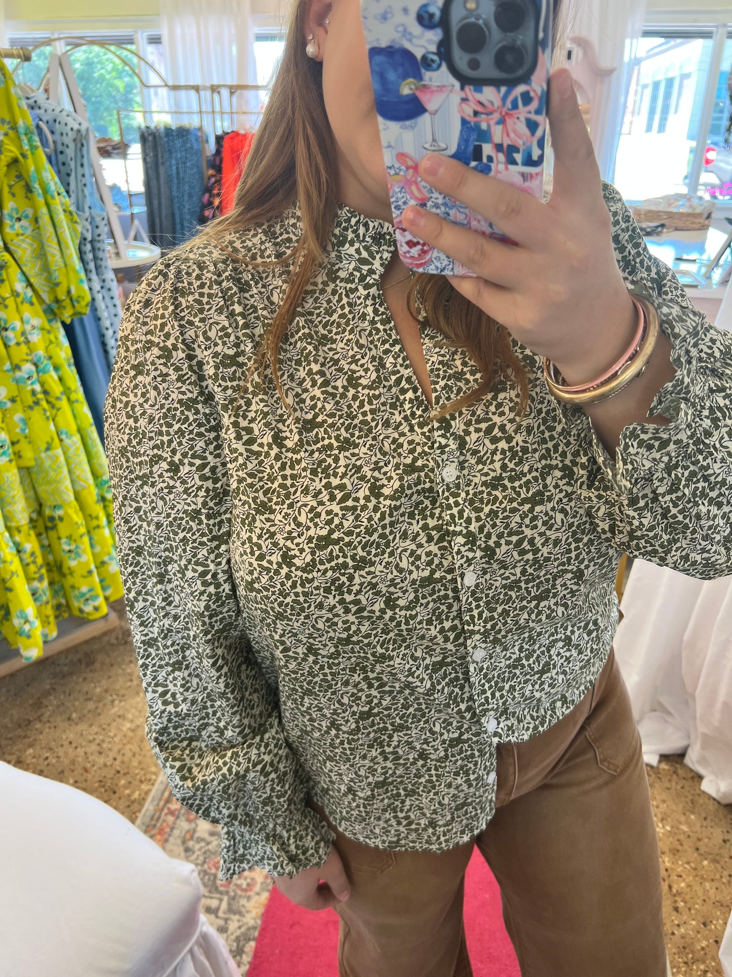 Ditsy Print Floral Blouse