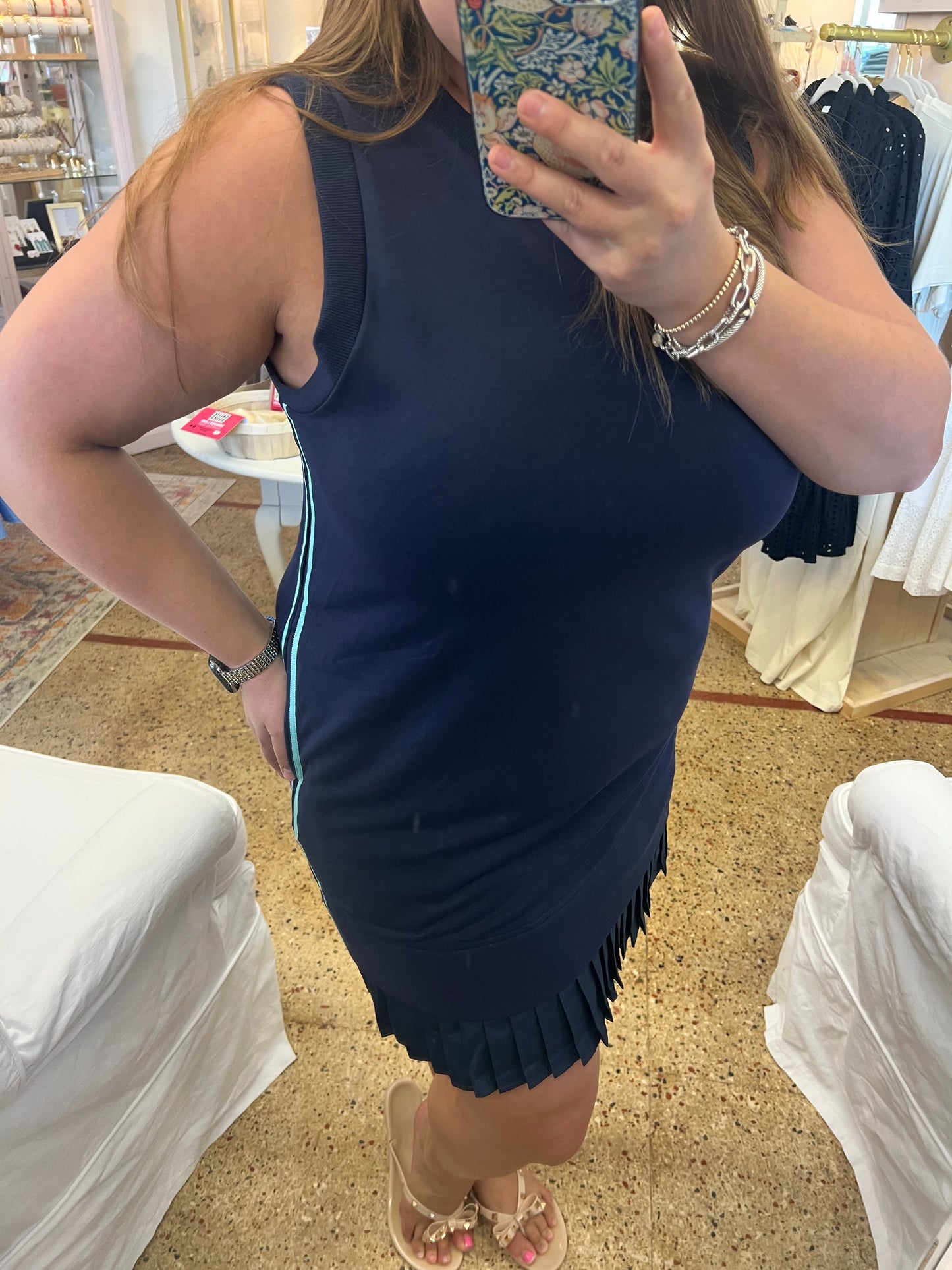 Solid Sleeveless Dress With Pockets