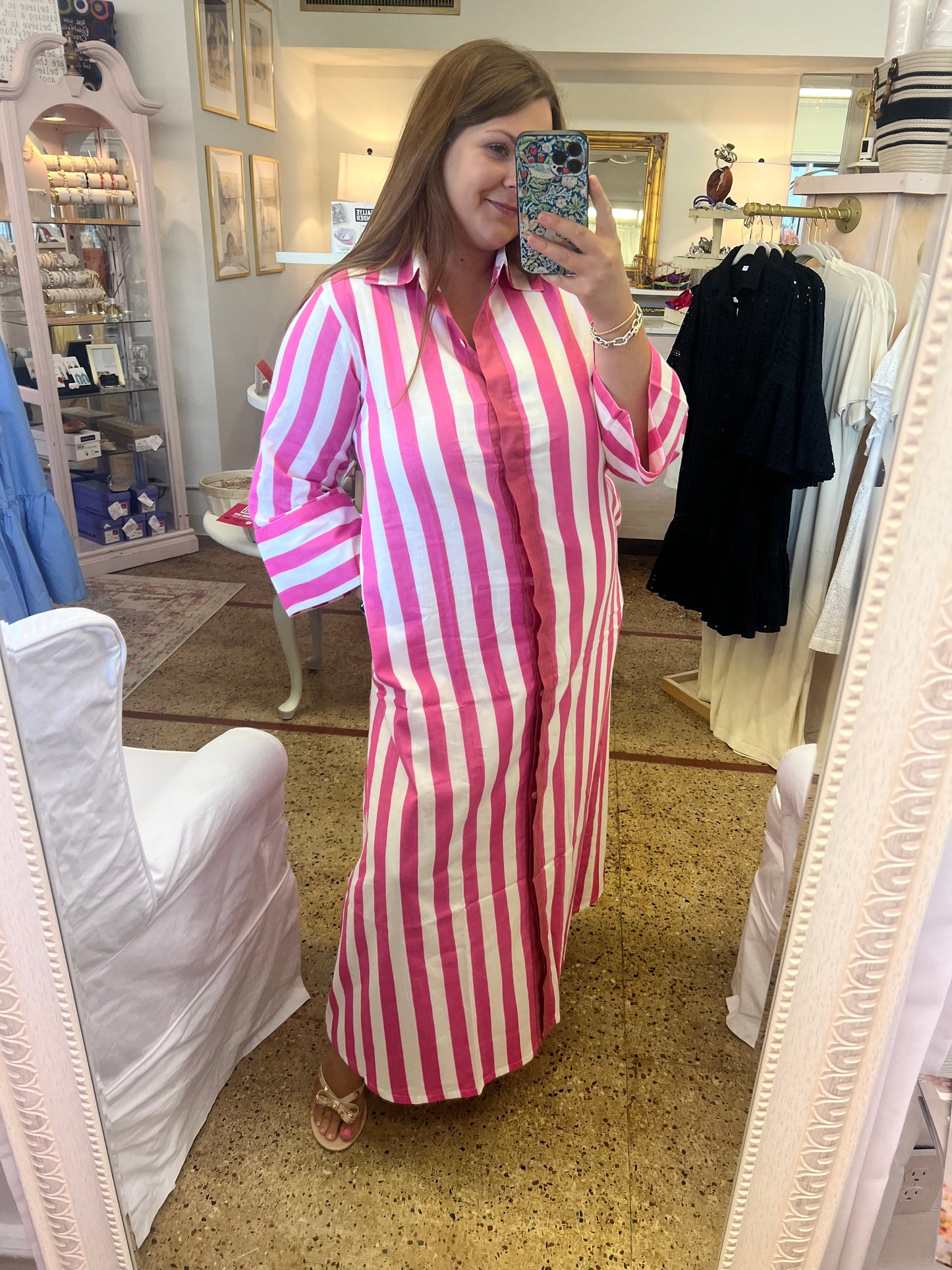 Pink Cabana Maxi Dress