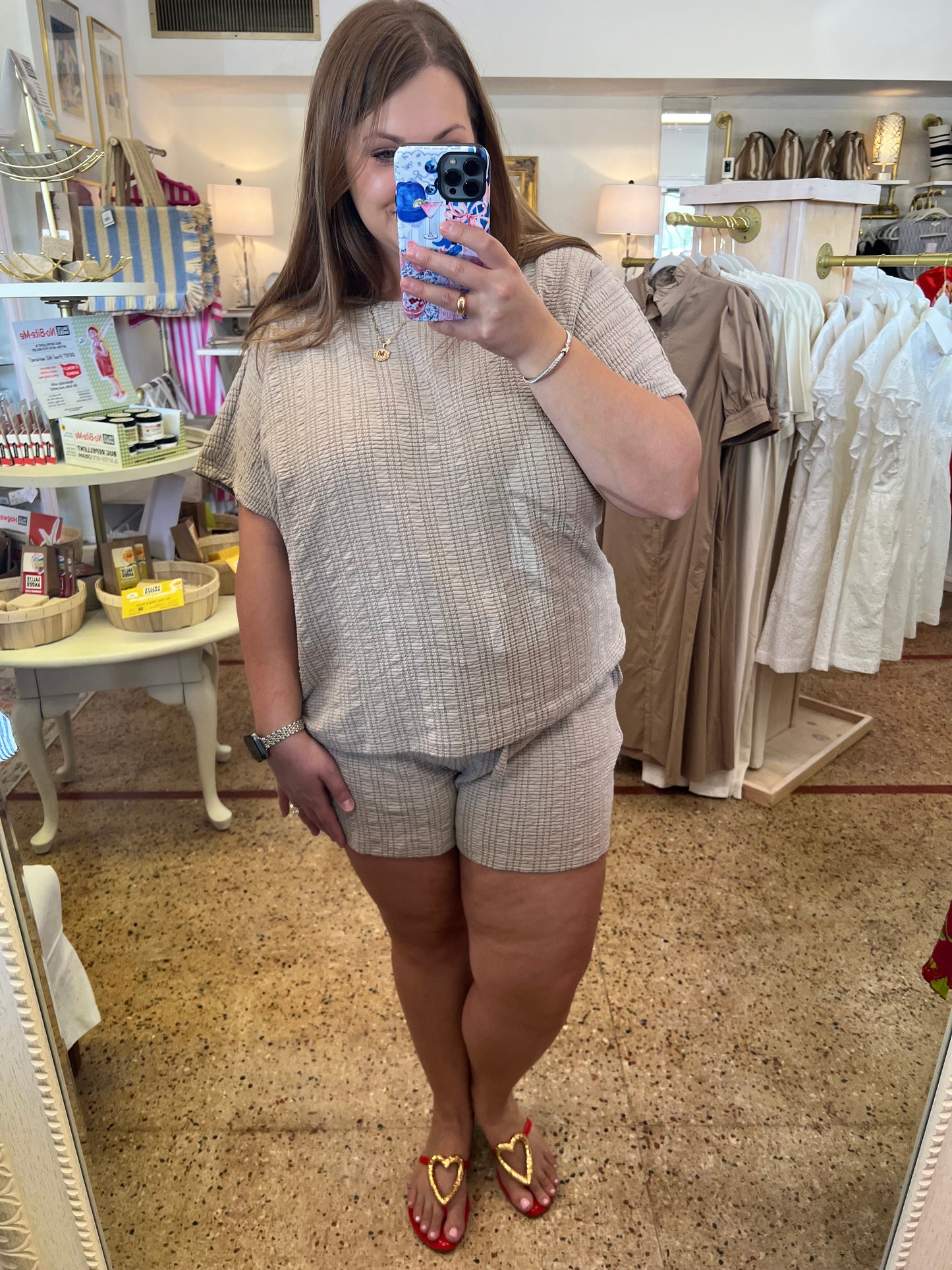 Mocha Knit top and Short Set