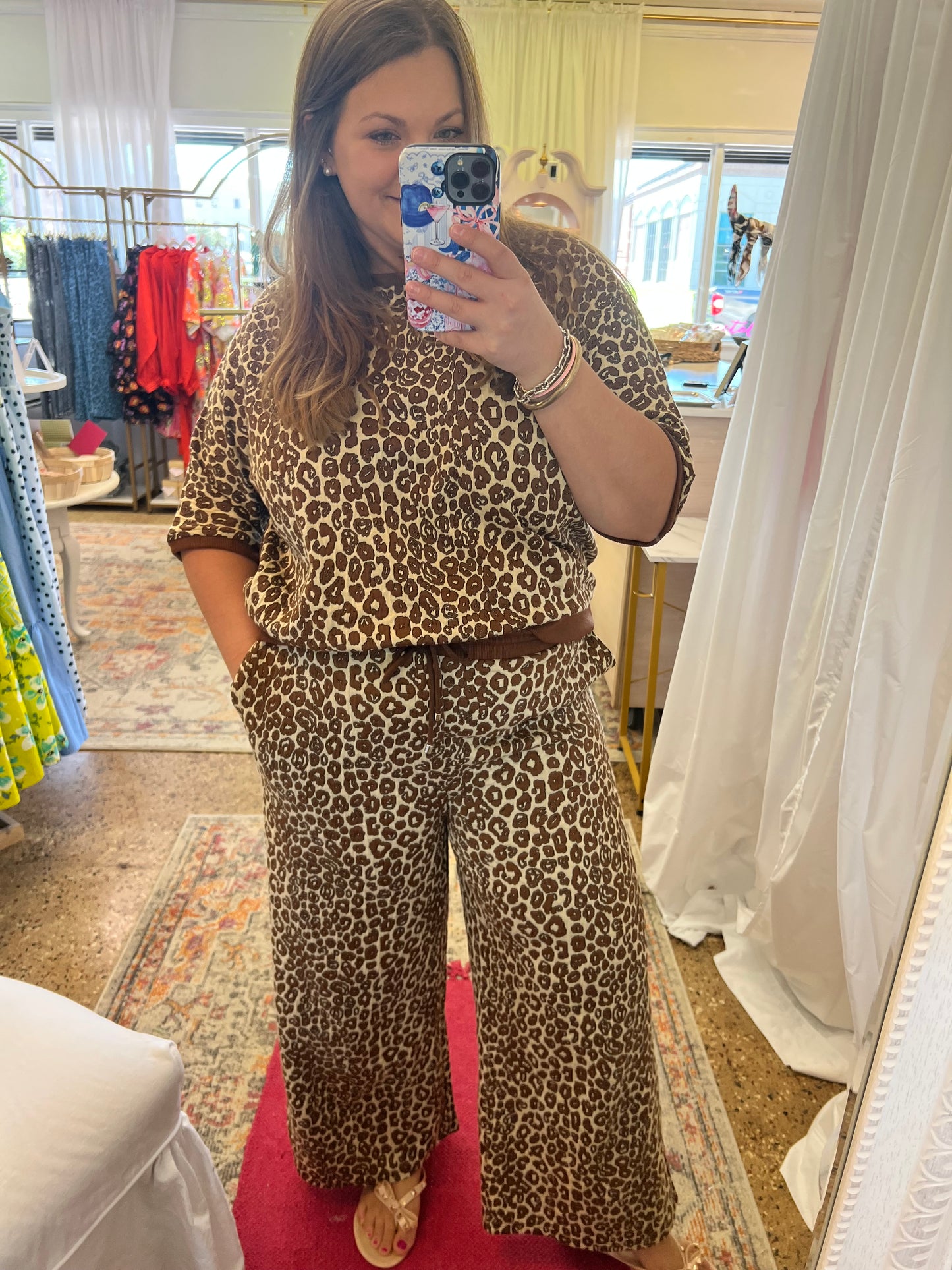 Leopard Knit Pant Set