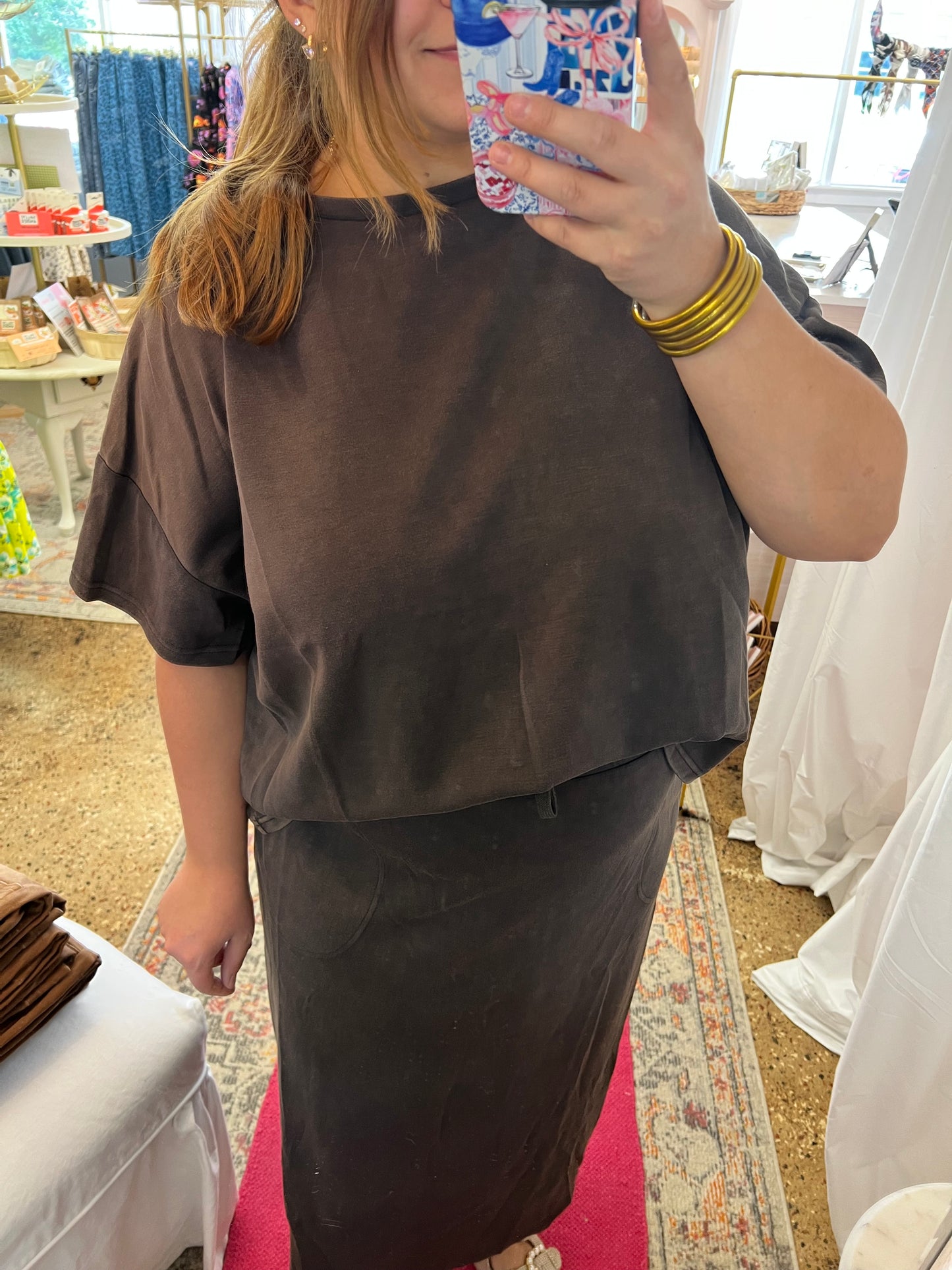 Washed Maxi Skirt Set