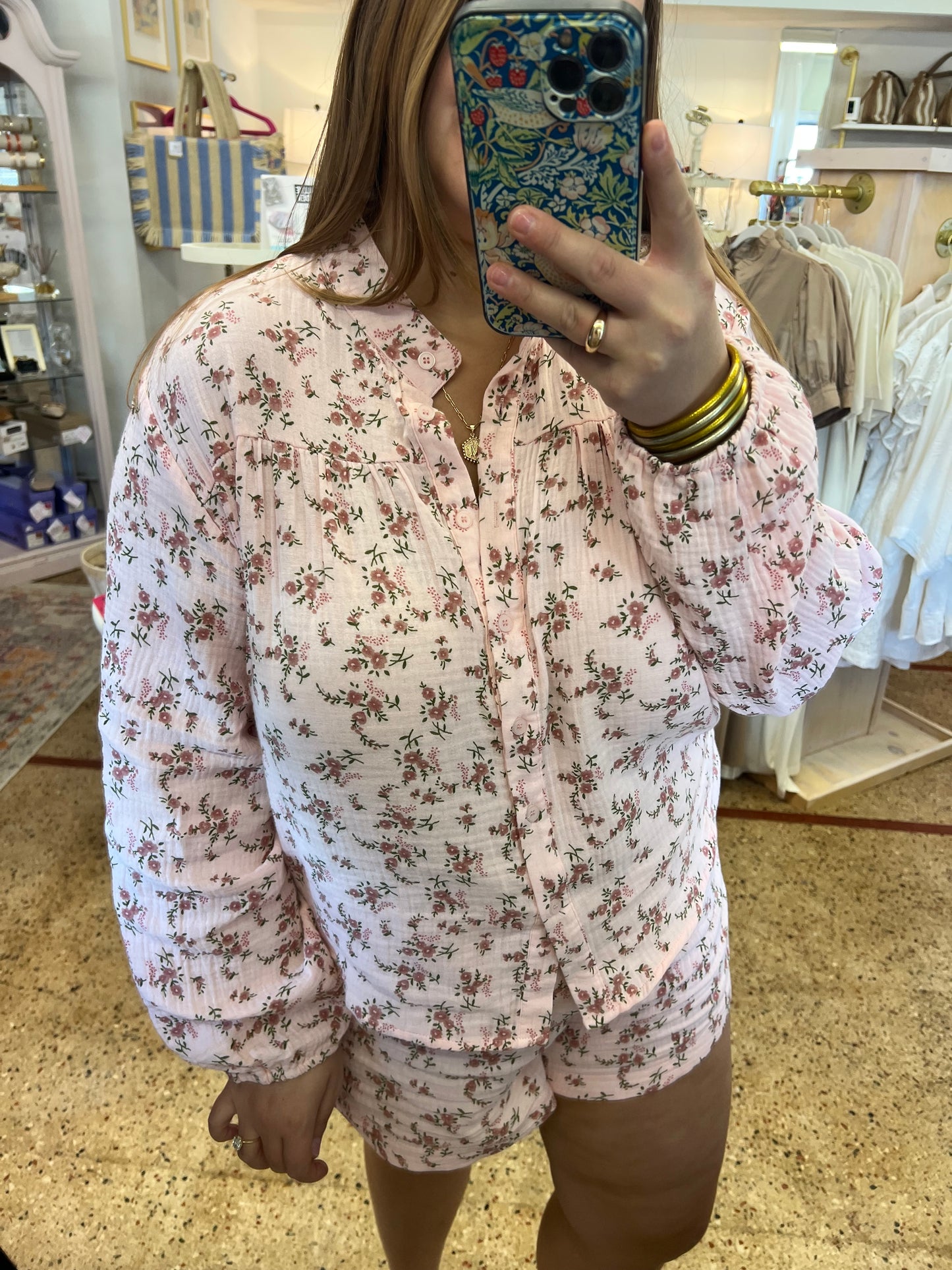 Floral Print Gauze Set