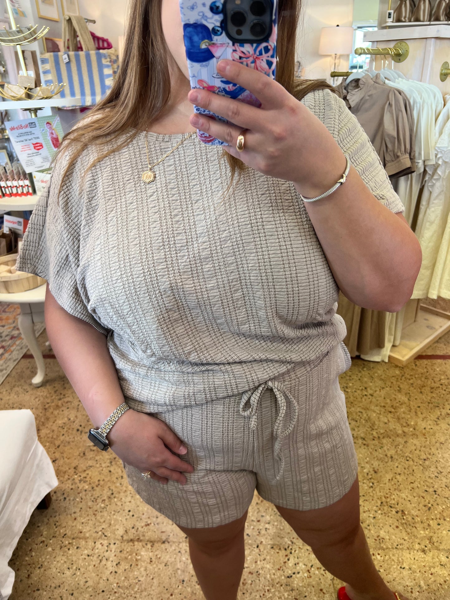 Mocha Knit top and Short Set