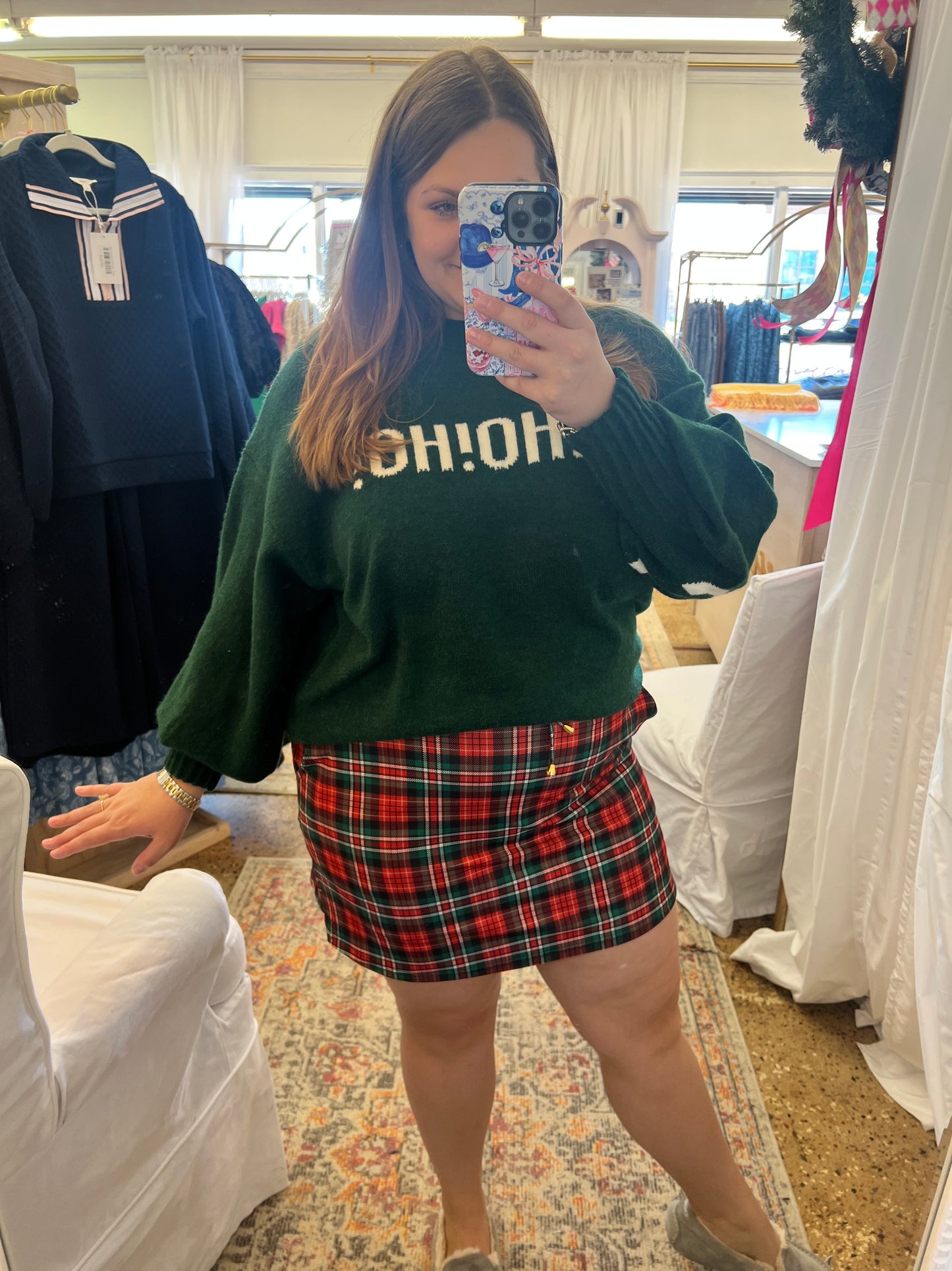 Red Christmas Plaid Skort