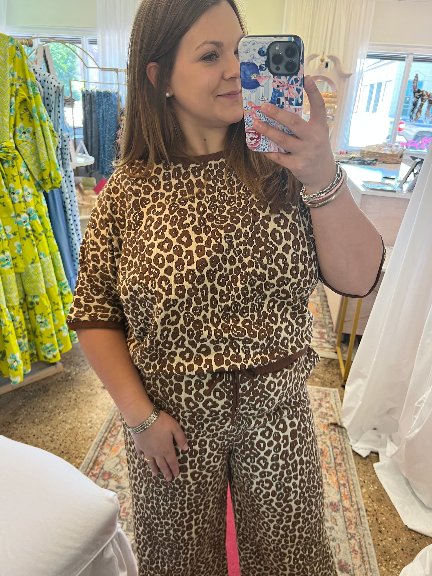 Leopard Knit Pant Set