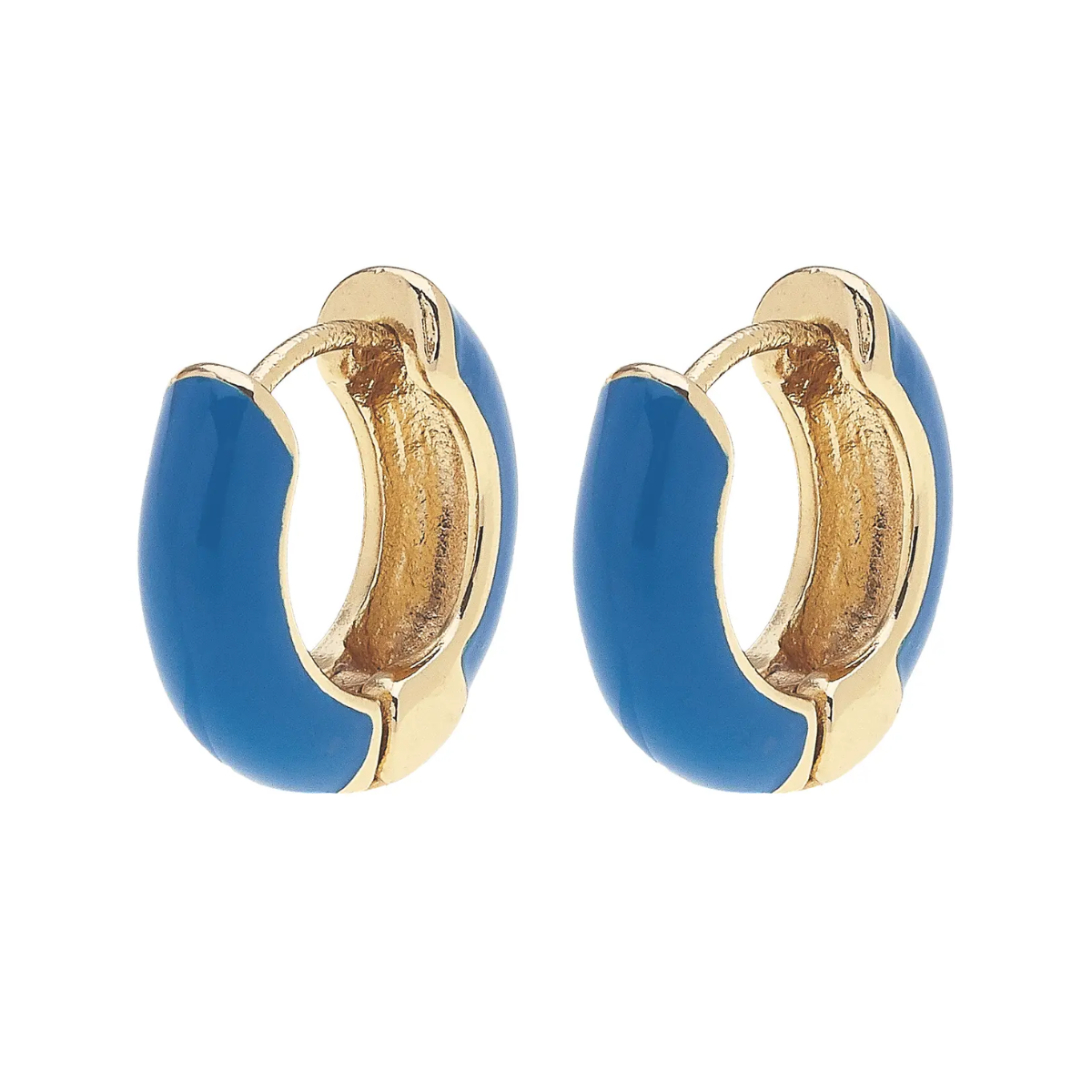 Cici Blue Huggie Hoop