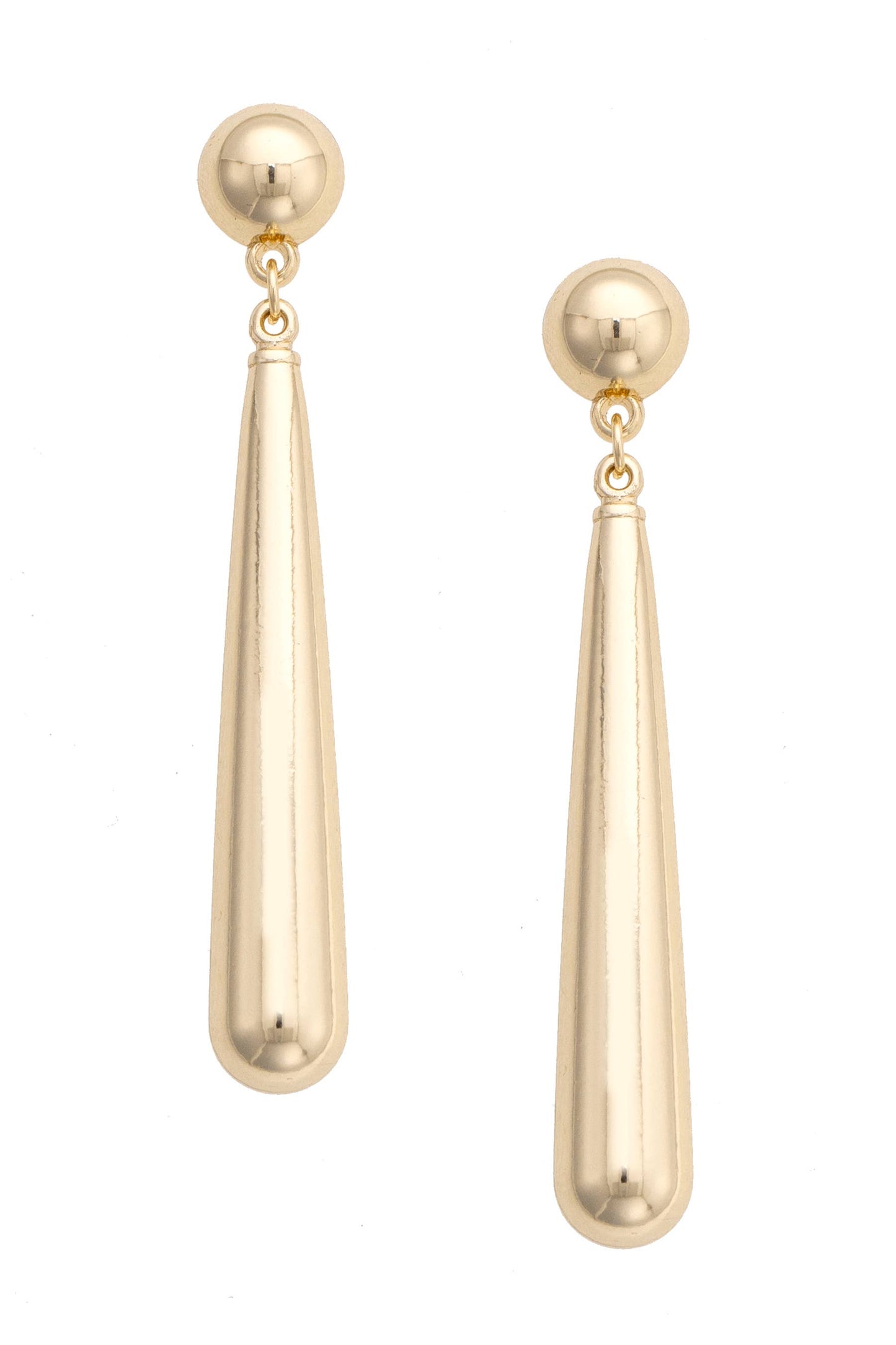 Elsie Linear Drop Earrings in Shiny Gold