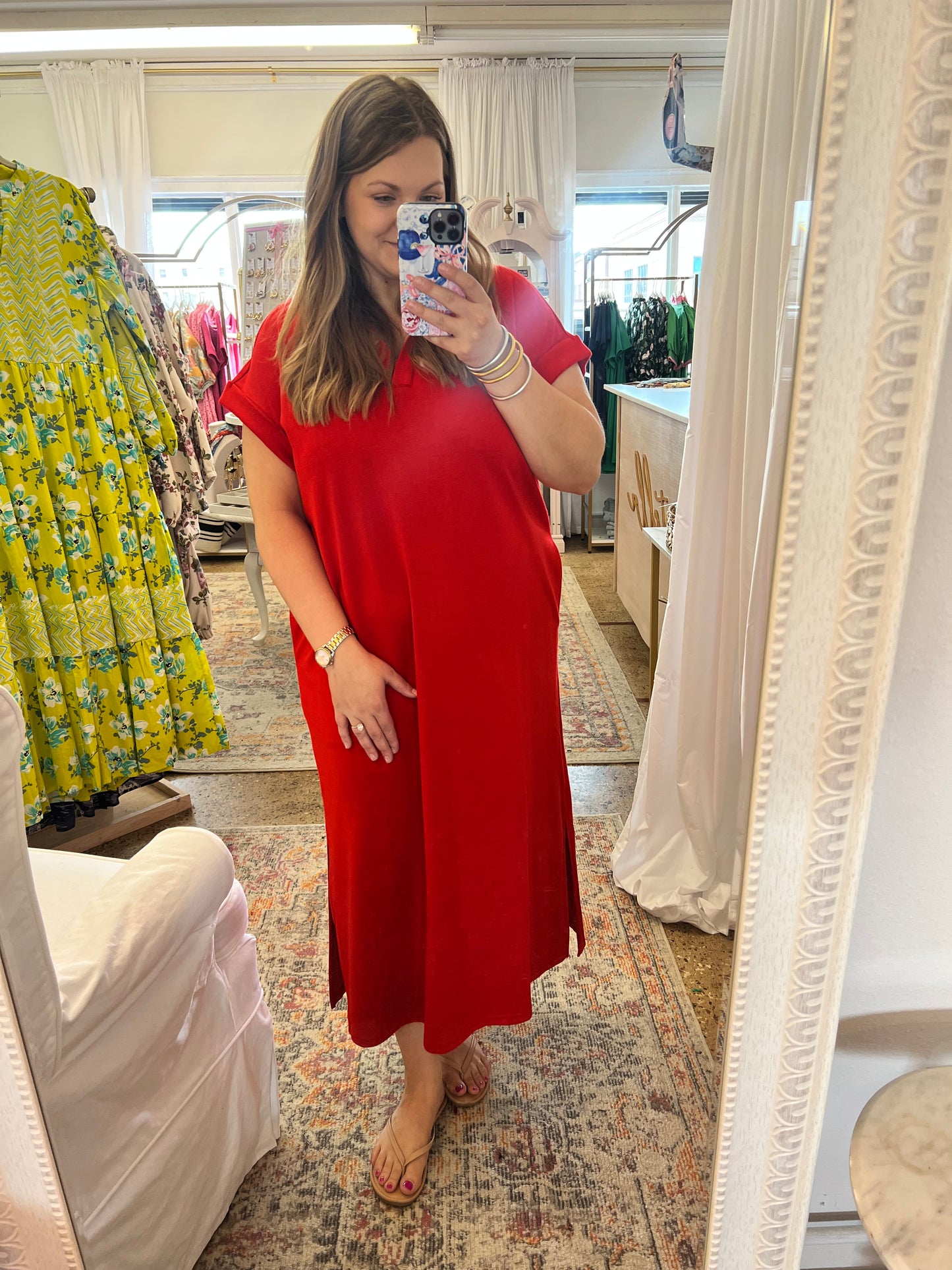 Collared Modal V-Neck Dress