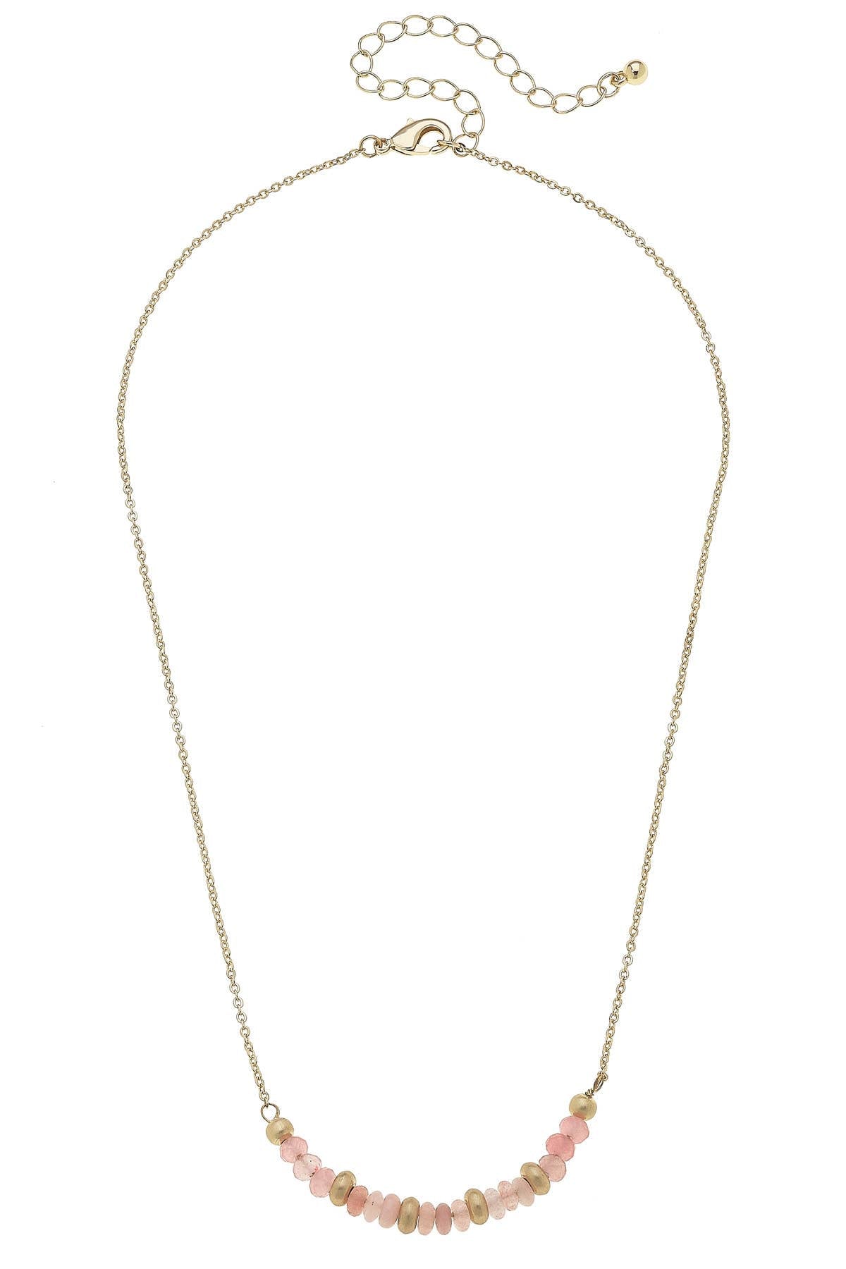Hallie Beaded Crescent Necklace