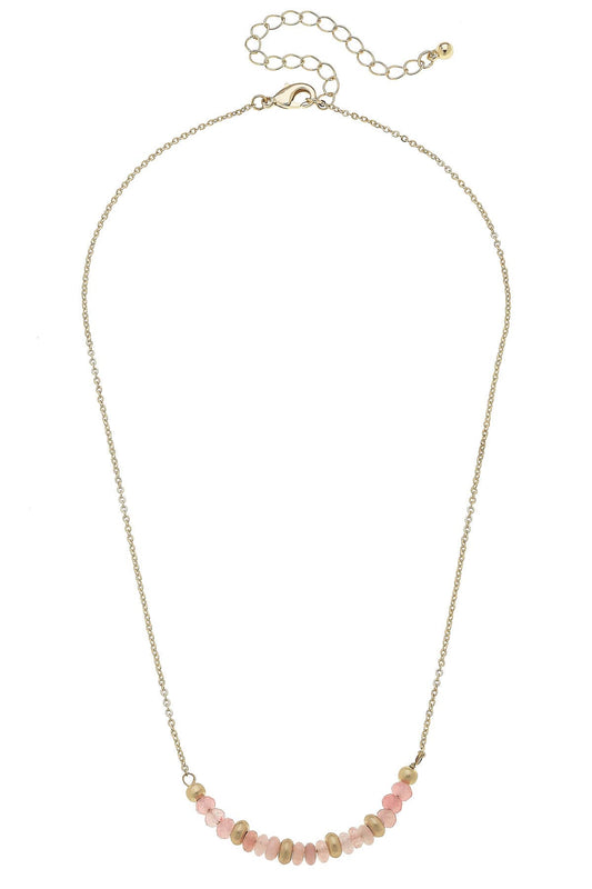 Hallie Beaded Crescent Necklace